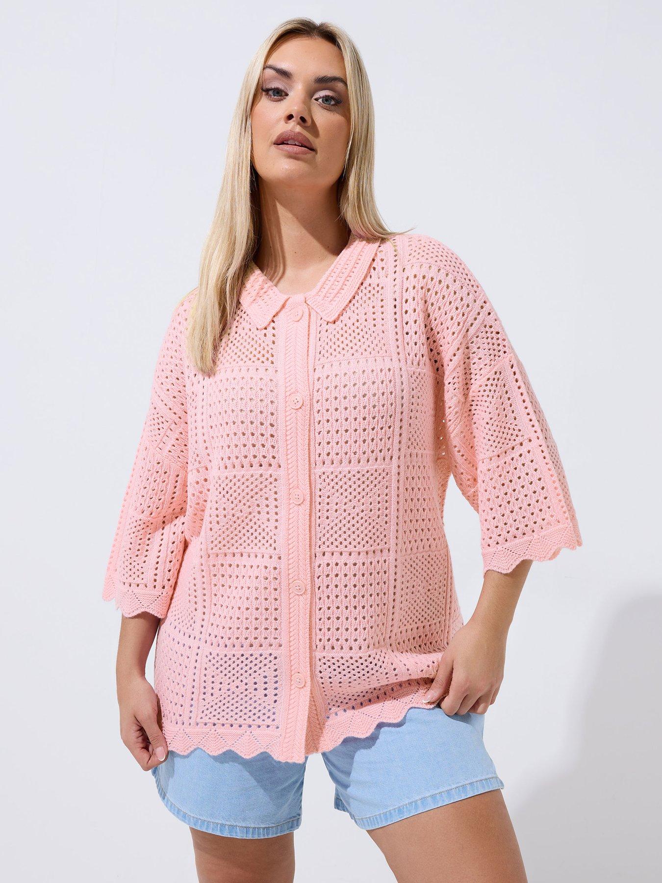 Yours Curve Crochet Square Shirt
