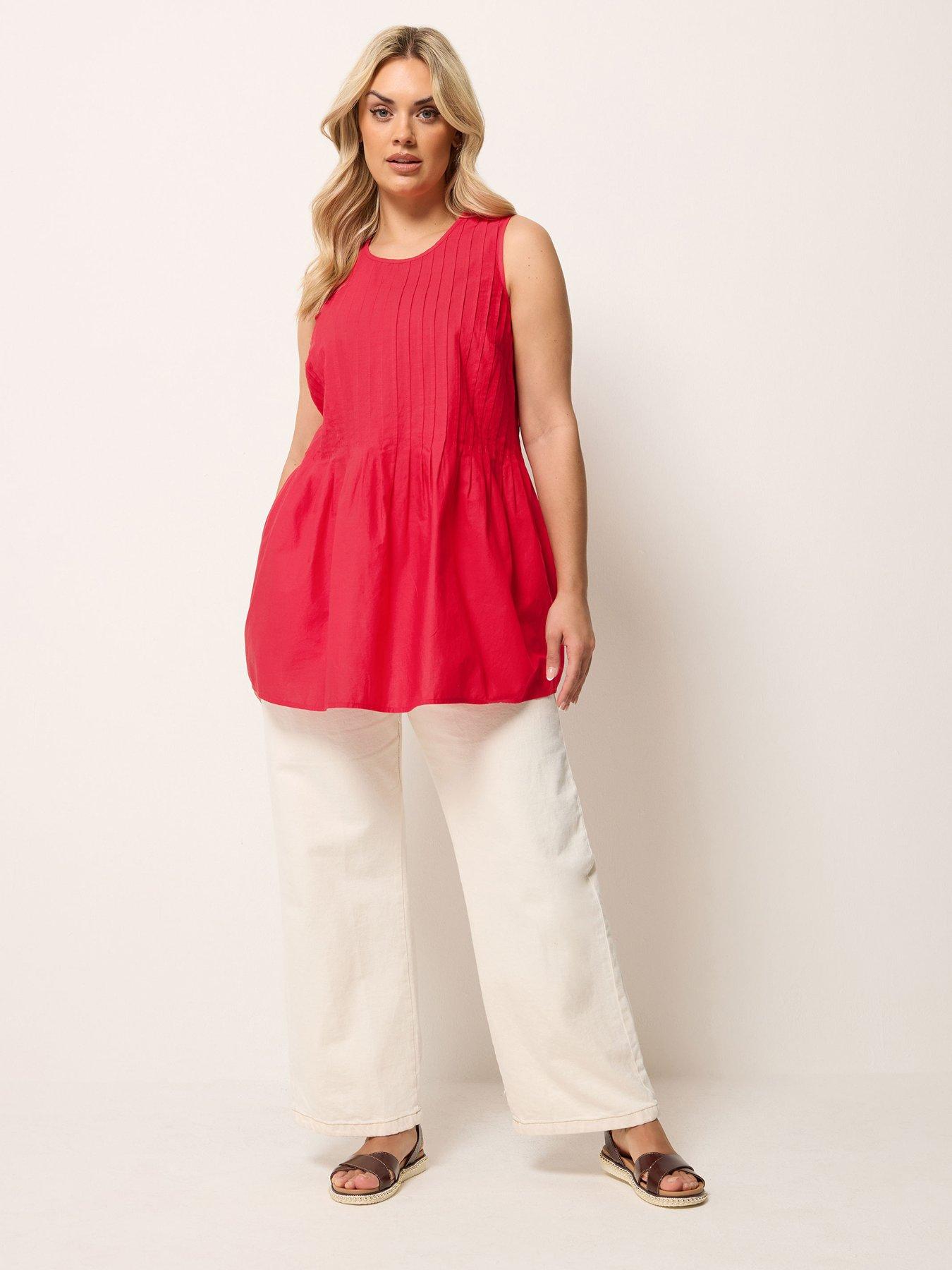 yours-curve-pleated-peplum-top-redback