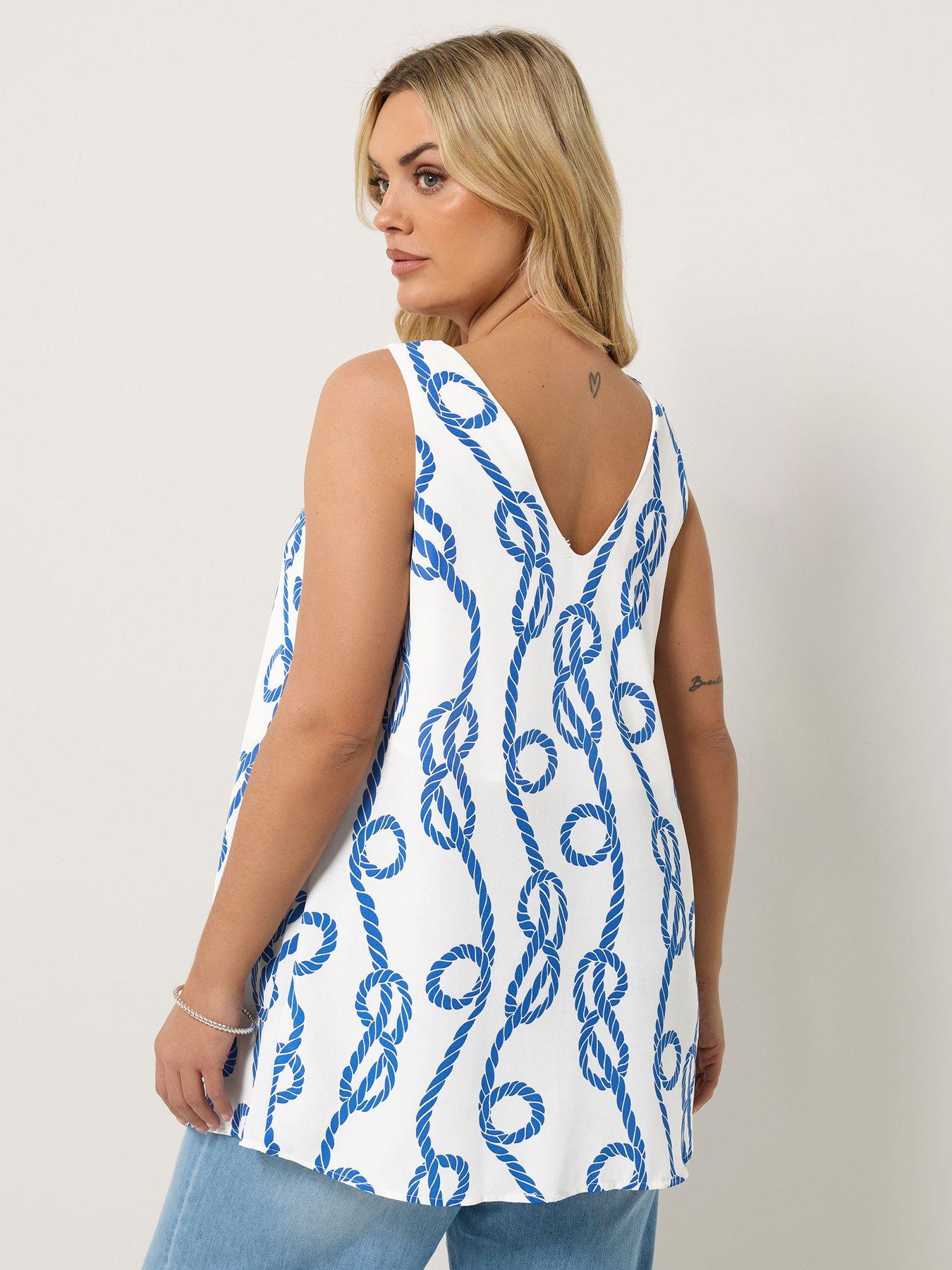 Image 2 of 5 of Yours Curve Swiss Moss Cami Top - White