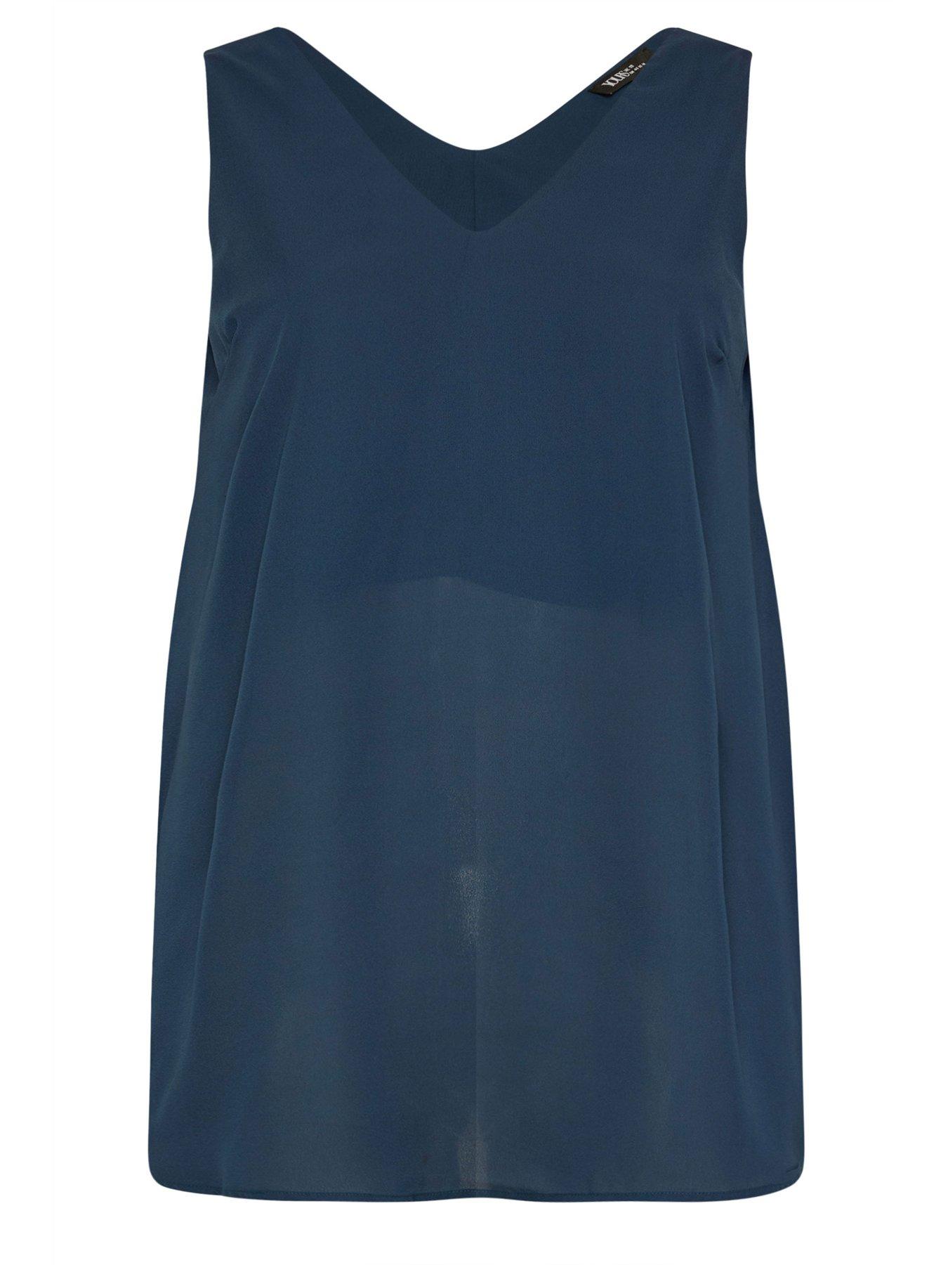 Image 5 of 5 of Yours Curve Swiss Moss Vest Top - Black