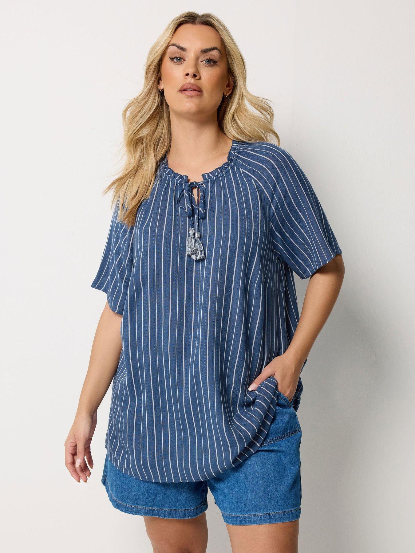 yours-curve-notchneck-embroidered-blouse-blackfront