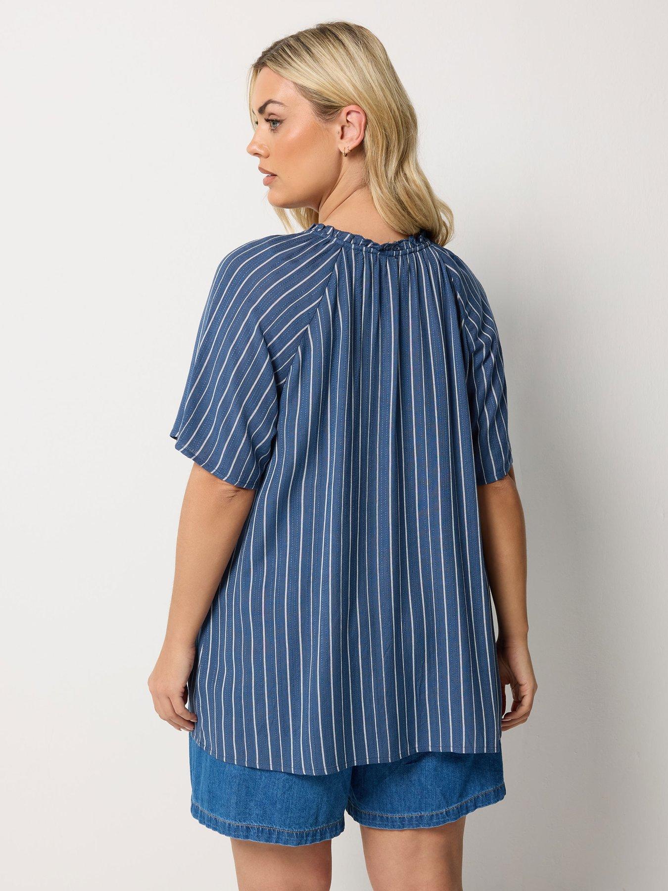 yours-curve-notchneck-embroidered-blouse-blackstillFront