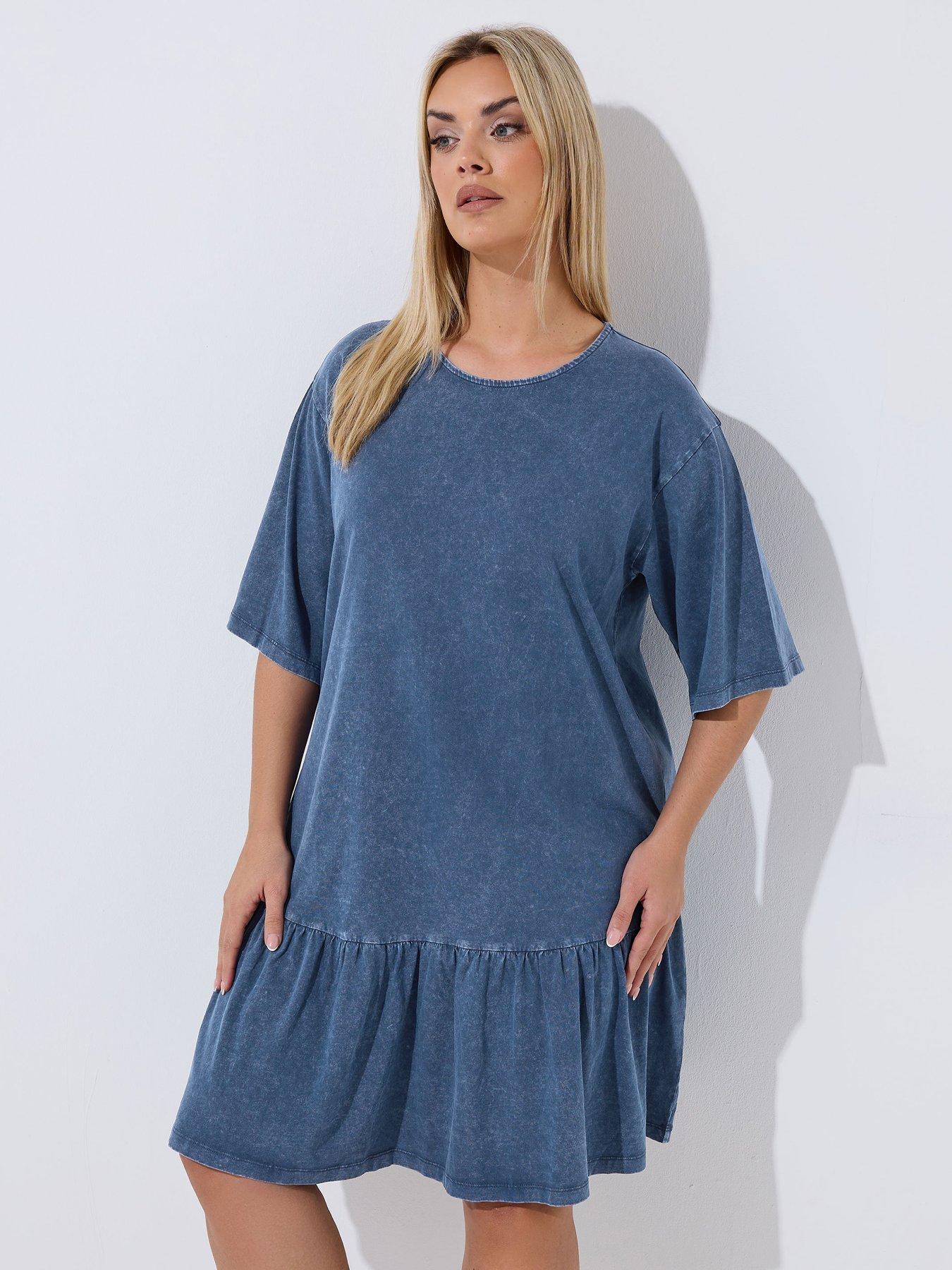 Image 1 of 5 of Yours Curve Acid Wash Dress
