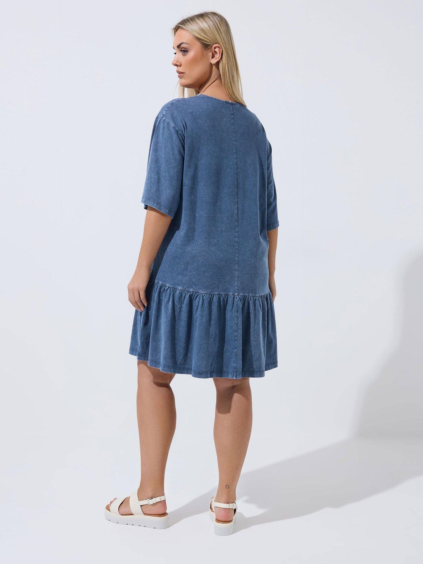 Image 2 of 5 of Yours Curve Acid Wash Dress