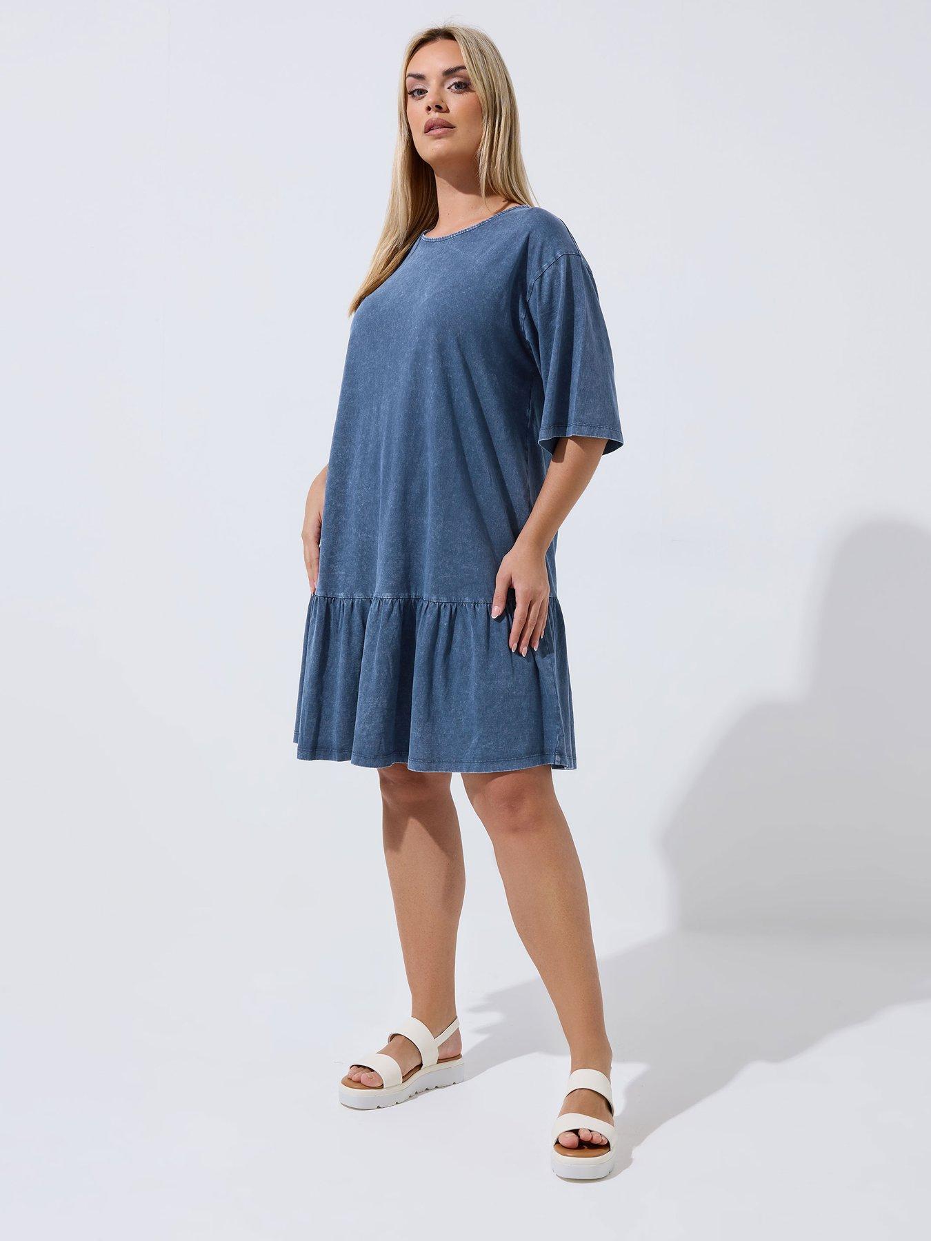 Image 3 of 5 of Yours Curve Acid Wash Dress
