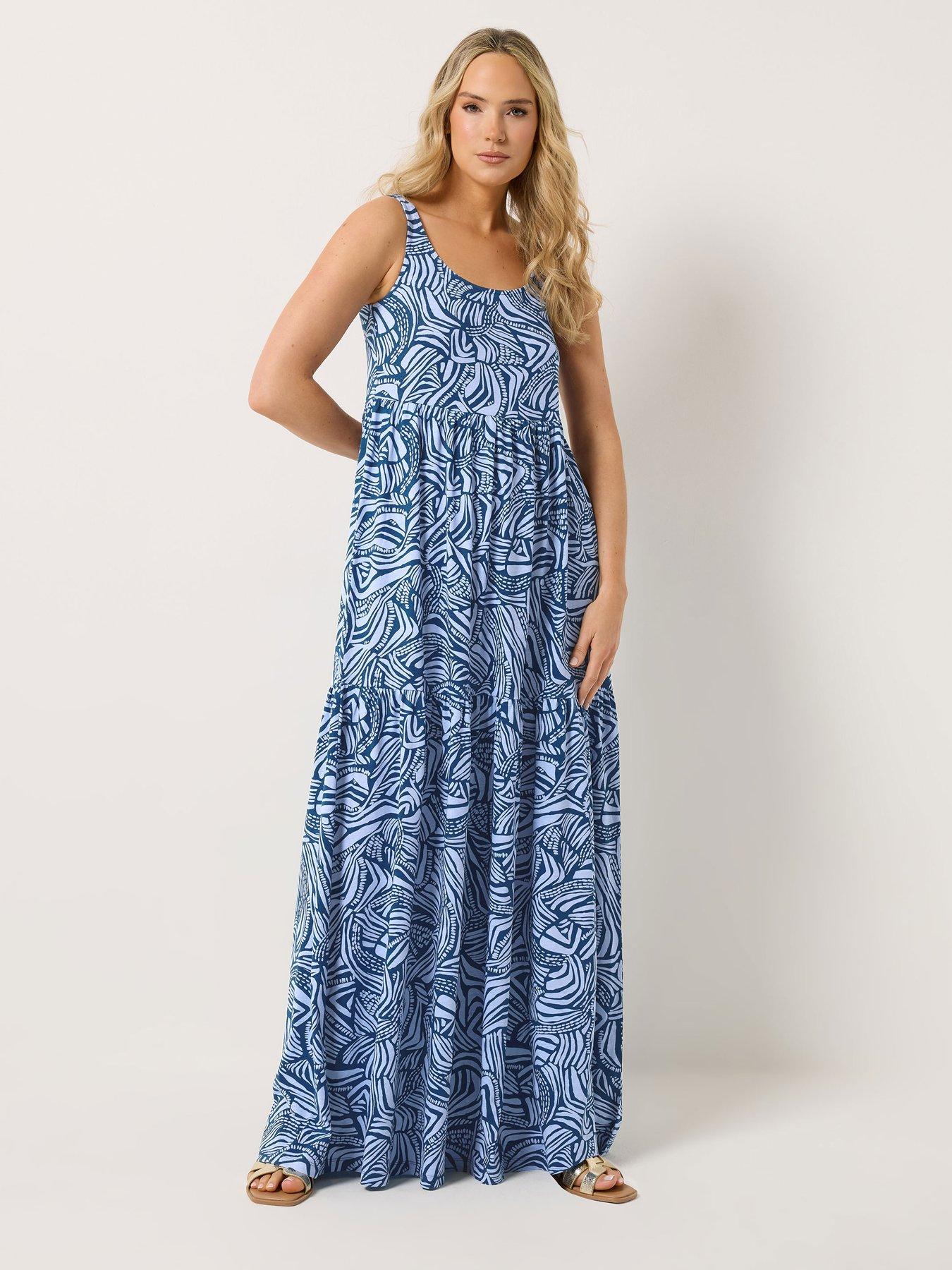Long Tall Sally Tall Abstract Sleeveless Tiered Maxi Dress