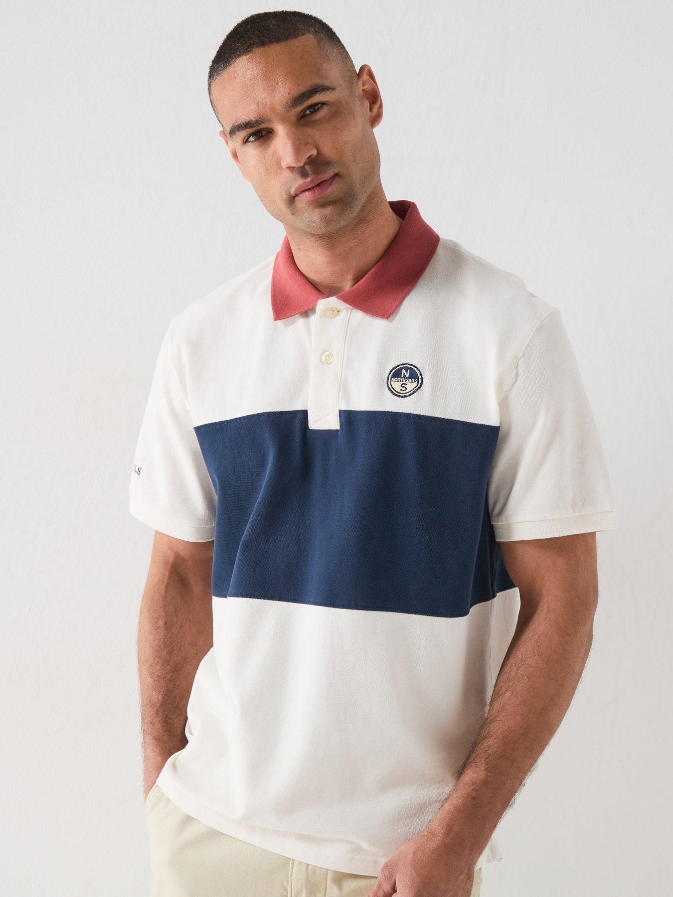 North Sails Colour Block Sort Sleeve Polo Shirt - Off White