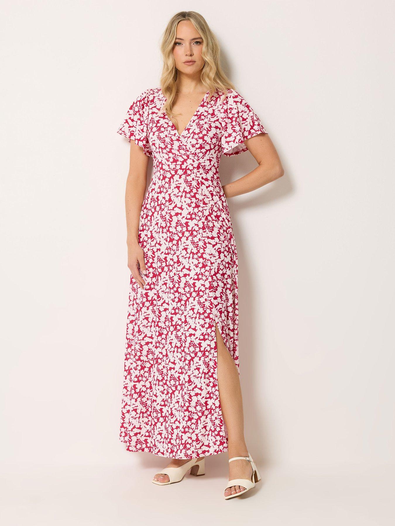 Long Tall Sally Ditsy Wrap Maxi Dress - Red