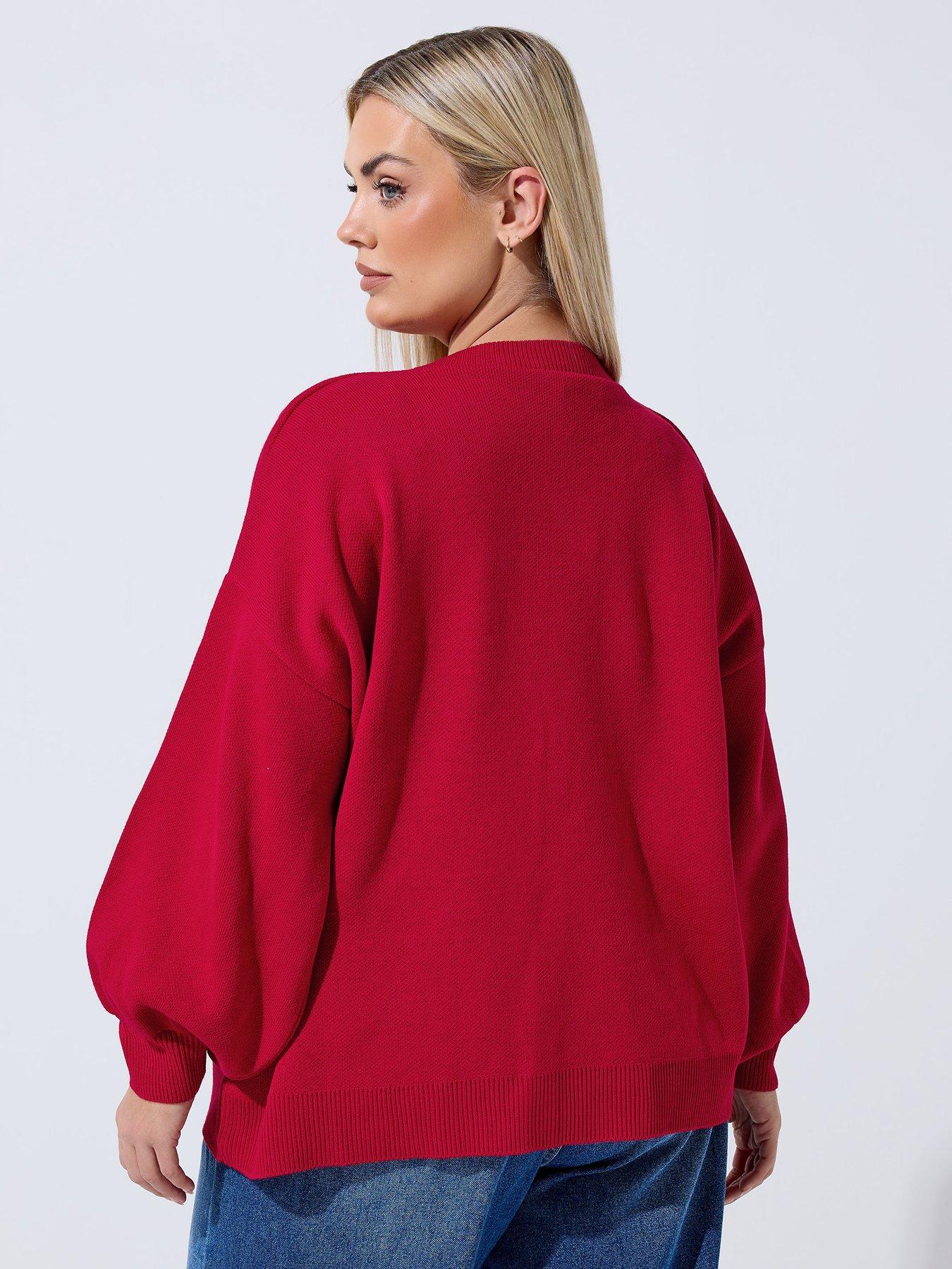 Image 2 of 4 of Yours Curve Balloon Sleeve Cardigan