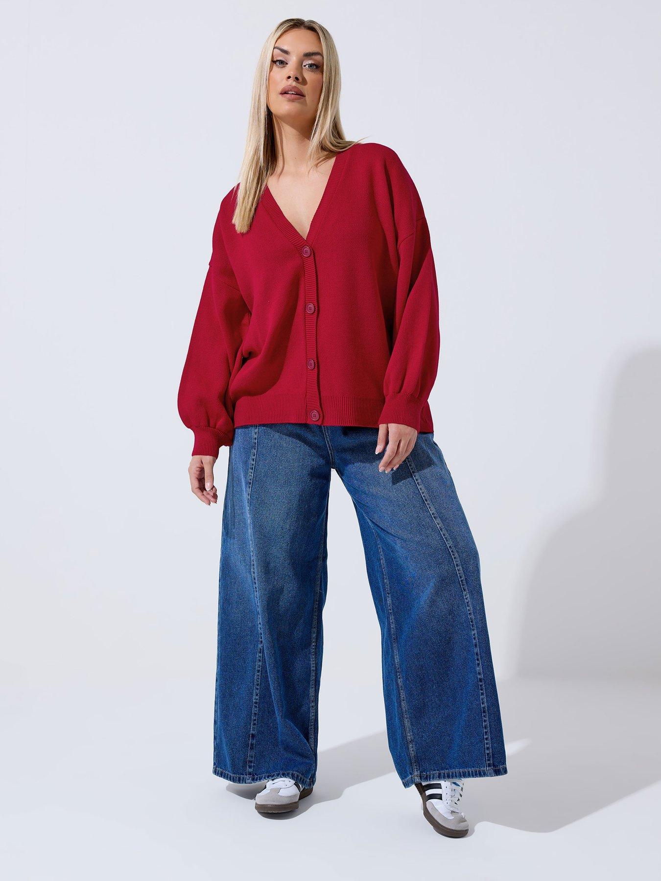 Image 3 of 4 of Yours Curve Balloon Sleeve Cardigan
