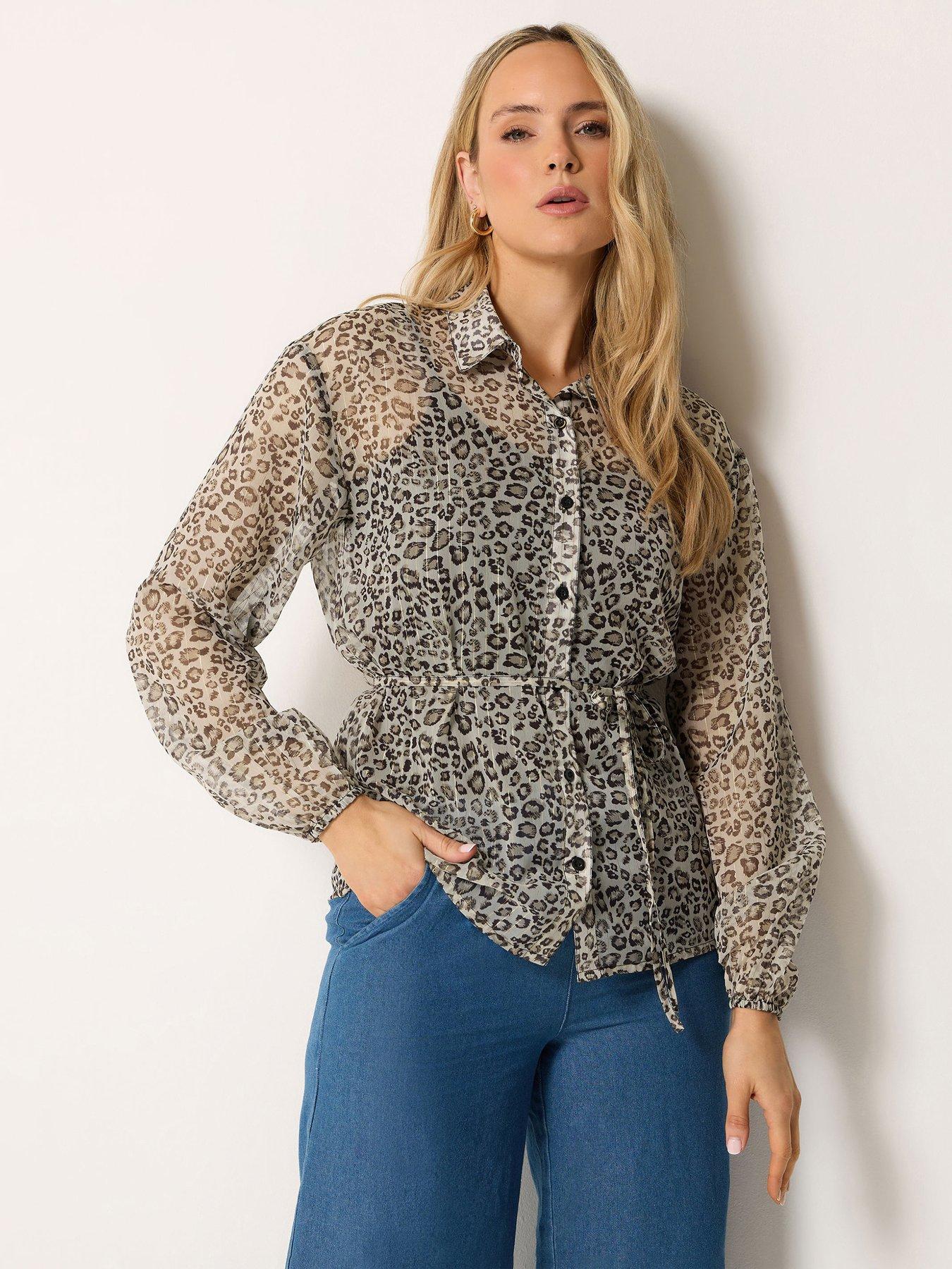 Long Tall Sally Animal Chiffon Shirt - Black