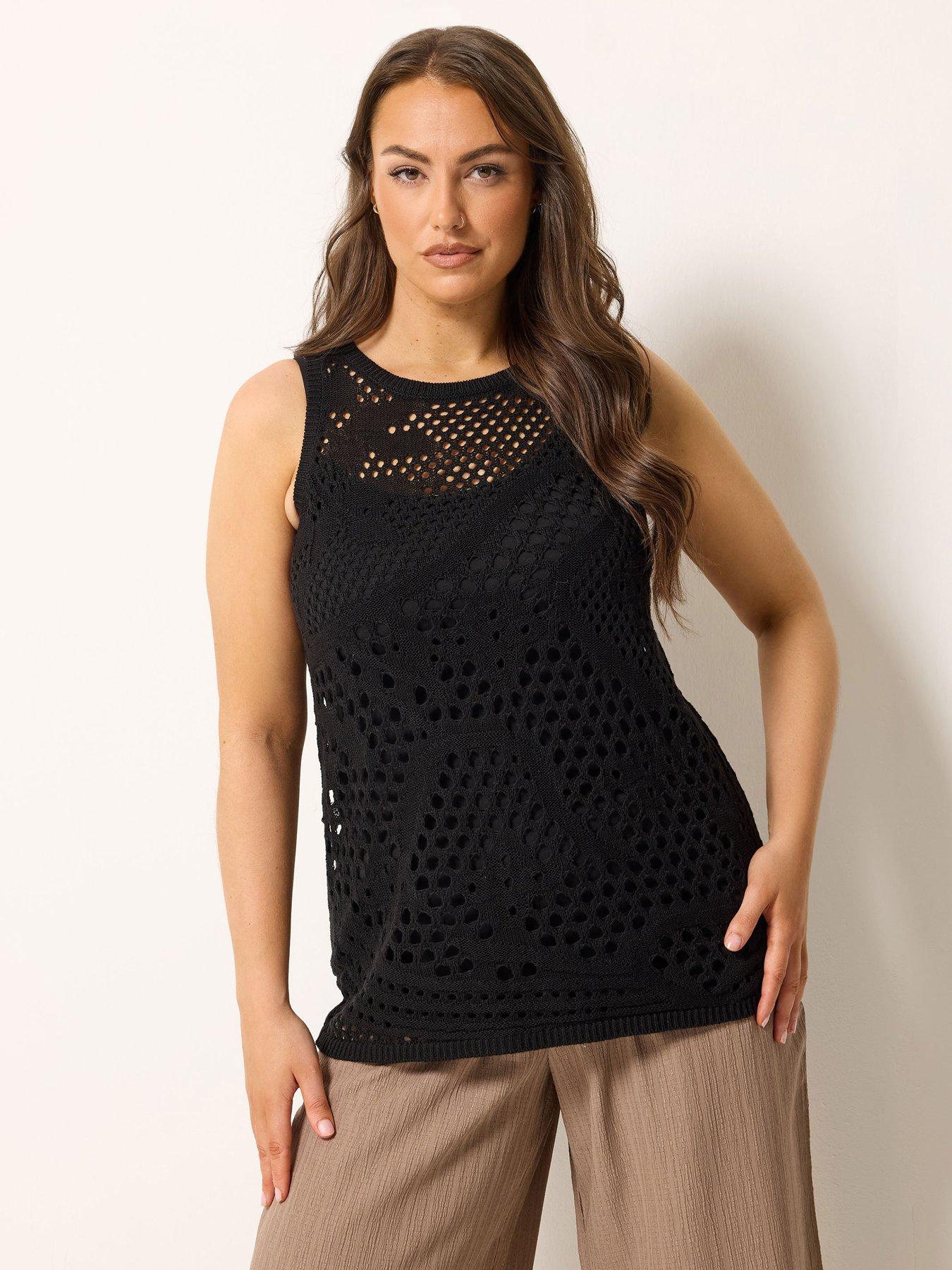 Yours Curve Knitted Vest - Black