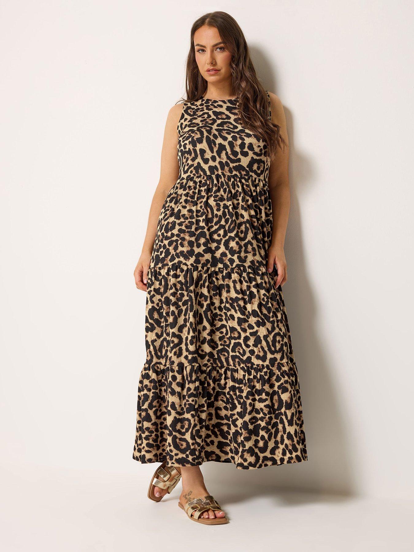 Yours Curve Leopard Print Tie Maxi Dress