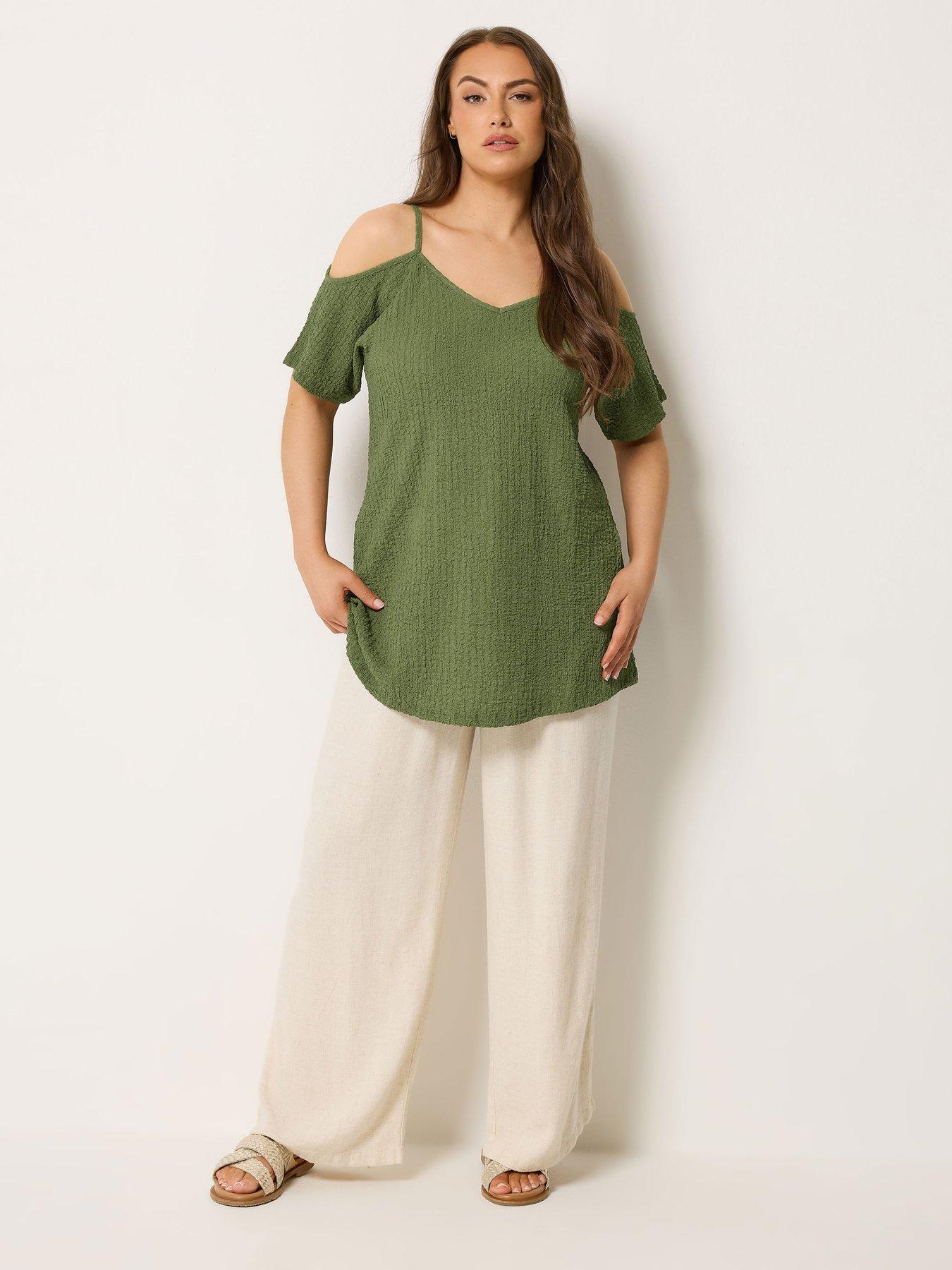 Image 3 of 5 of Yours Curve Textured Cold Shoulder Top