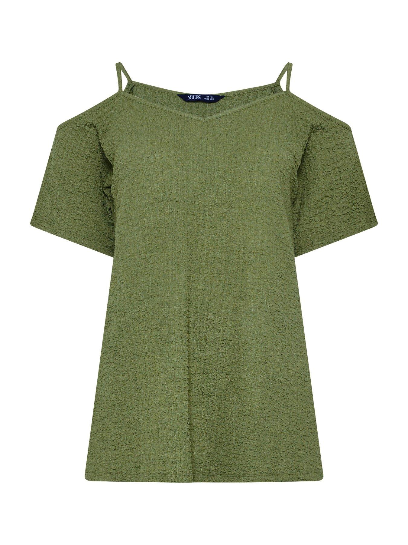 Image 5 of 5 of Yours Curve Textured Cold Shoulder Top