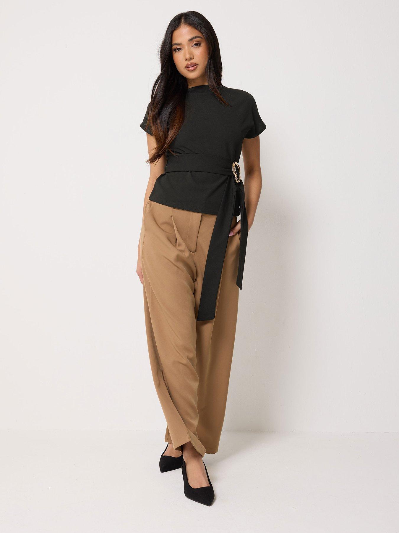 Image 3 of 4 of PixieGirl Petite Buckle Belt Top - Black