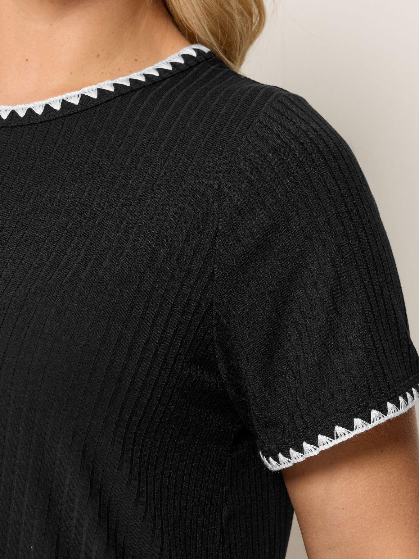 Image 4 of 4 of Yours Curve Rib Swing T-Shirt - Black