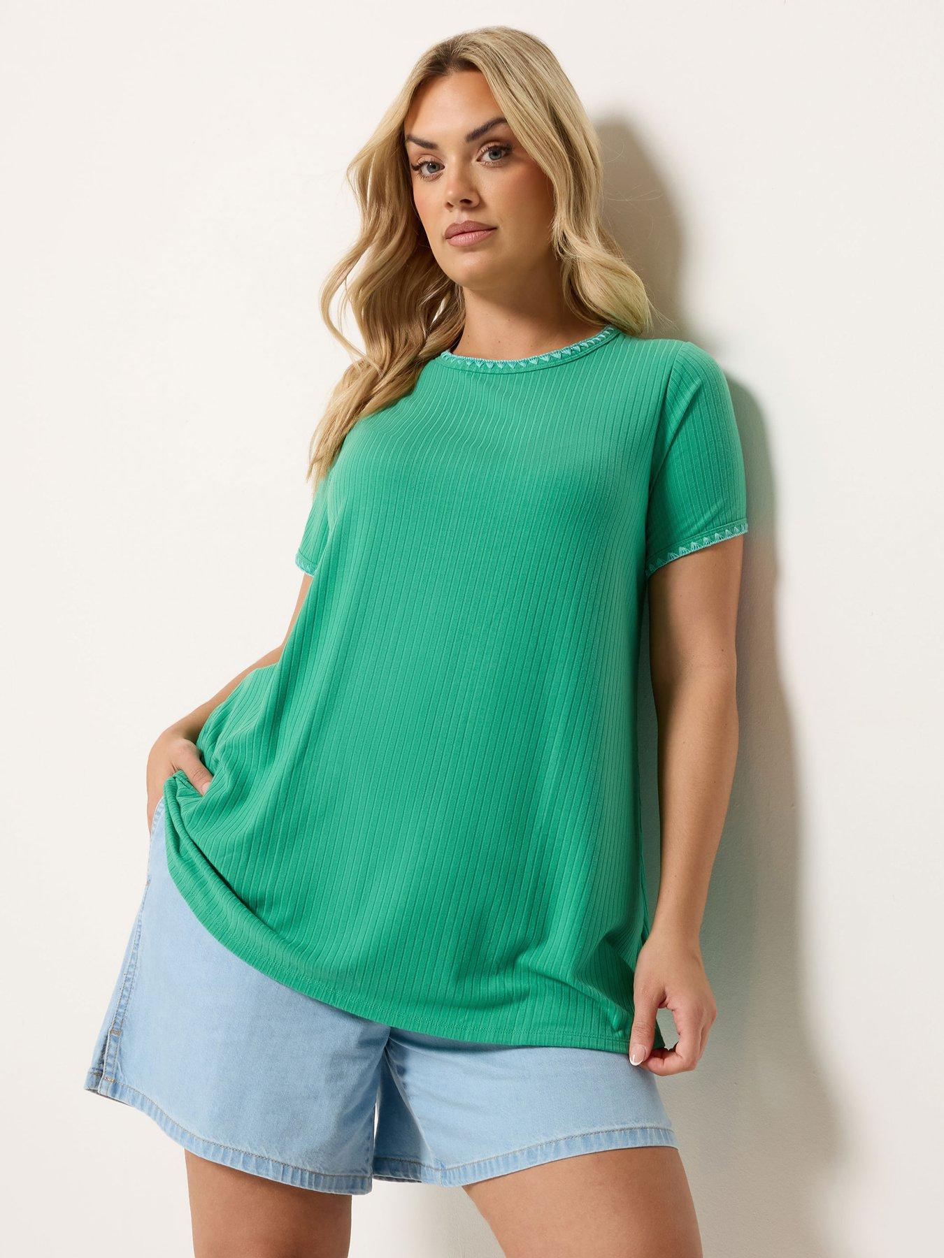 yours-curve-rib-swing-t-shirt-blackfront