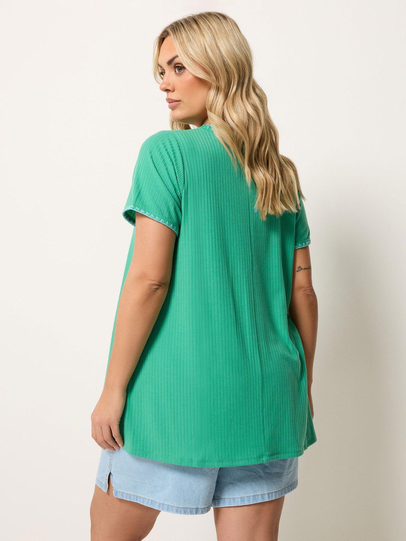 yours-curve-rib-swing-t-shirt-blackstillFront