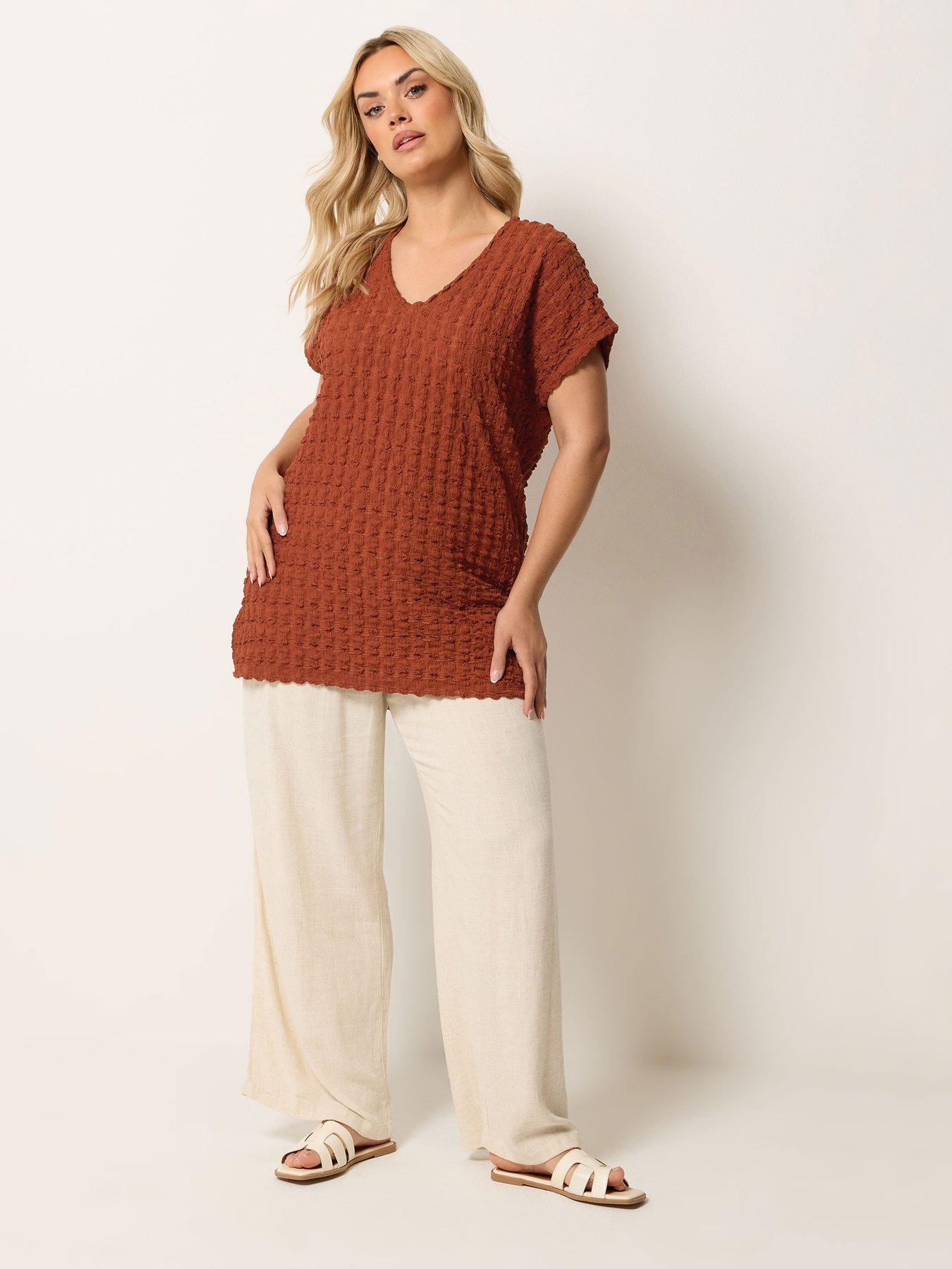 yours-curve-bubble-textured-t-shirt-rust-orangeback
