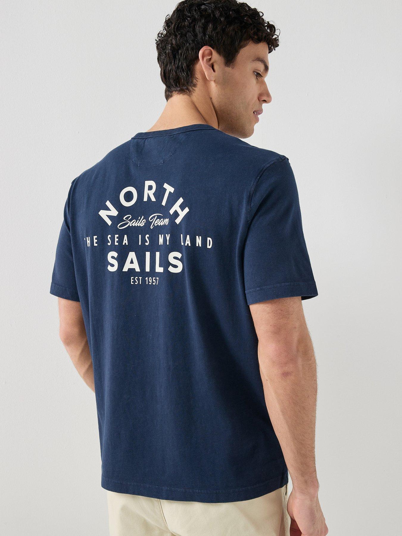 North Sails Linear Back Graphic Logo T-Shirt - Navy