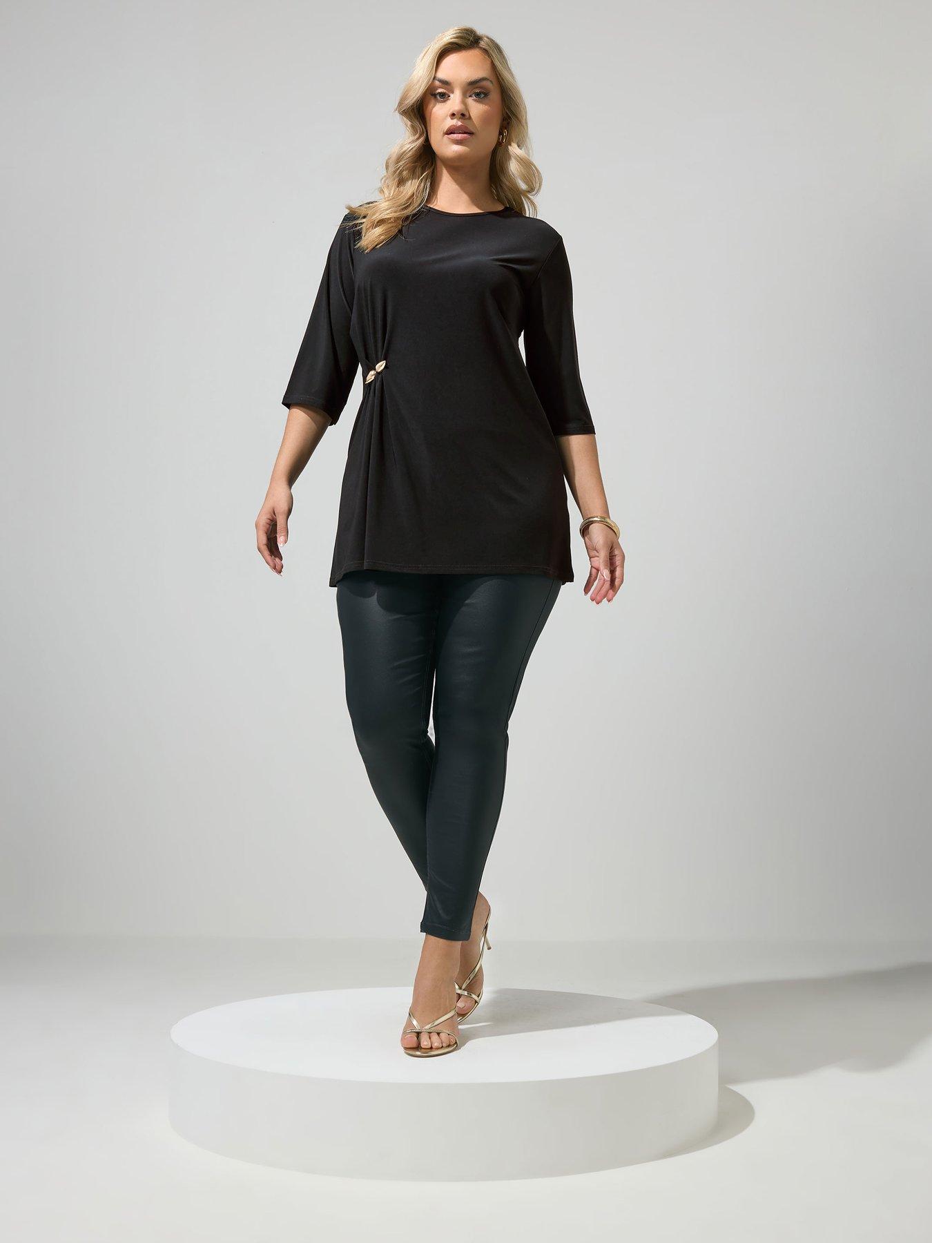 Image 3 of 5 of Yours Curve Buckle Top - Black