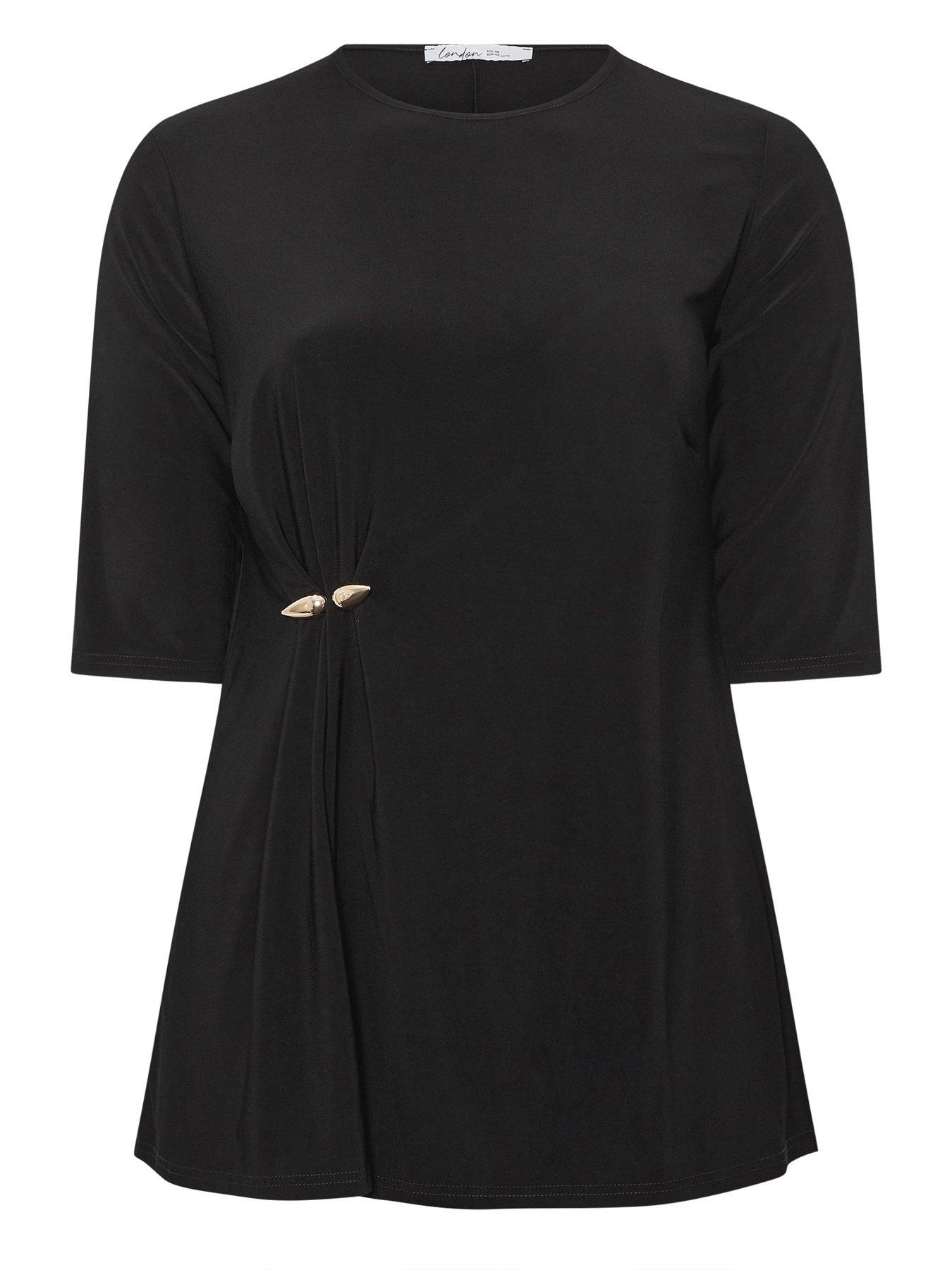 Image 5 of 5 of Yours Curve Buckle Top - Black