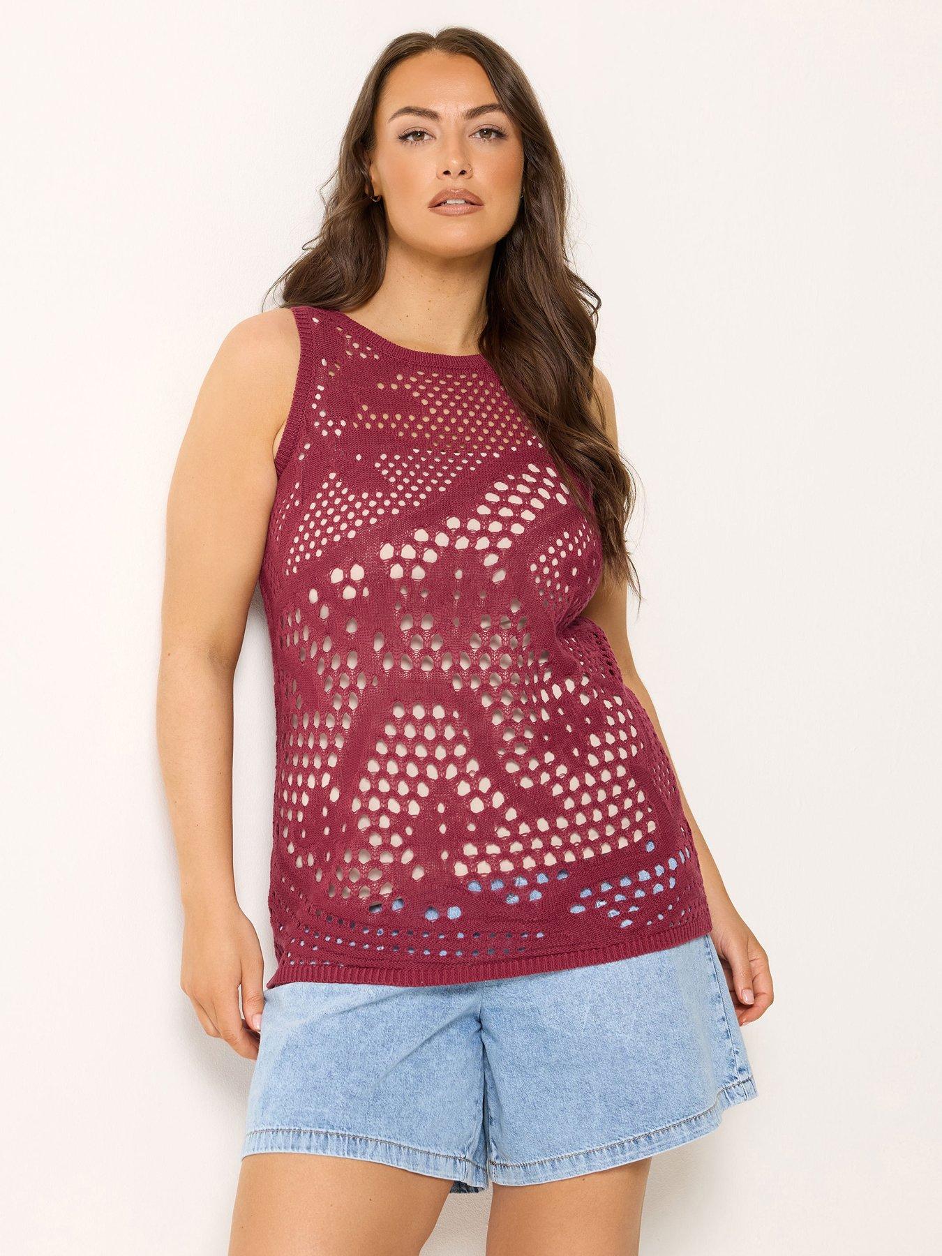 Yours Curve Knitted Vest - Red