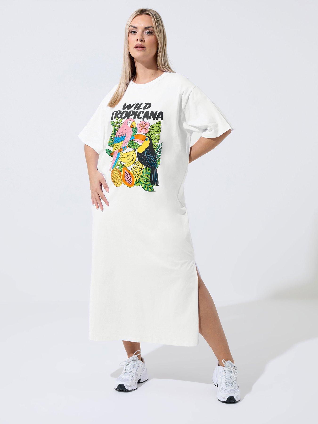 Yours Curve Tropical T-shirt Dress