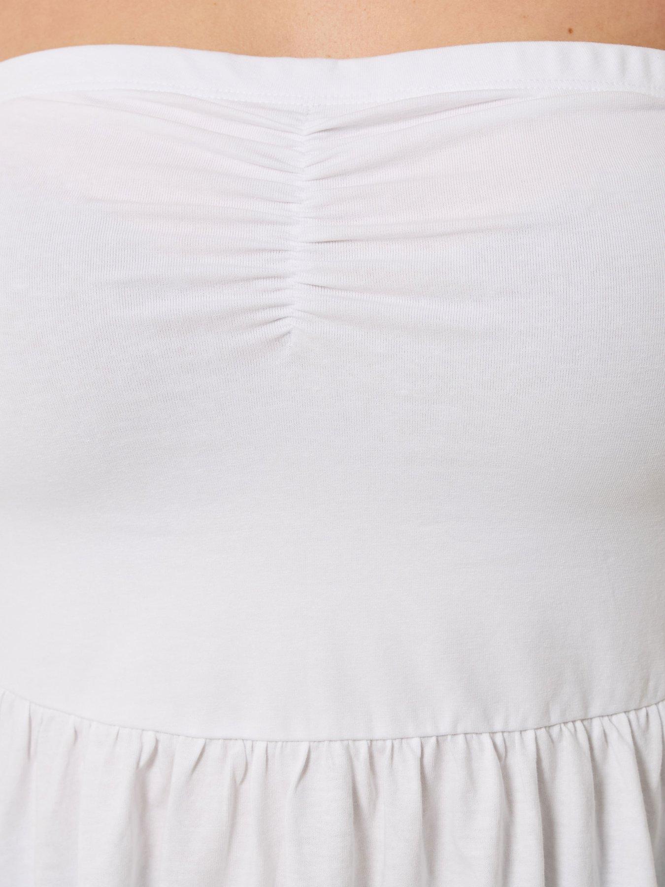 Image 4 of 4 of Yours Curve Peplum Tube Top - White