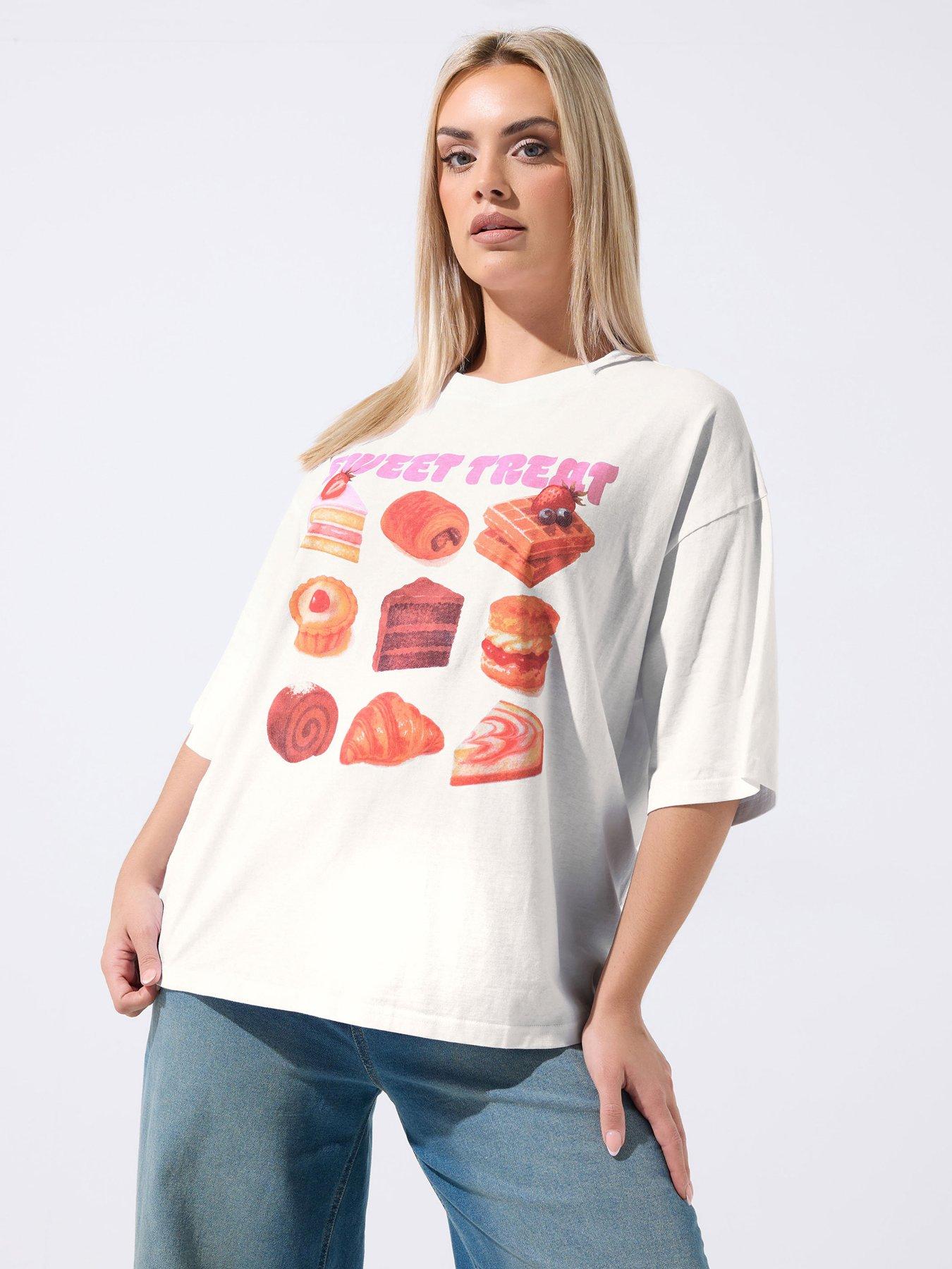 Yours Curve 'sweet Treat' Slogan T-shirt
