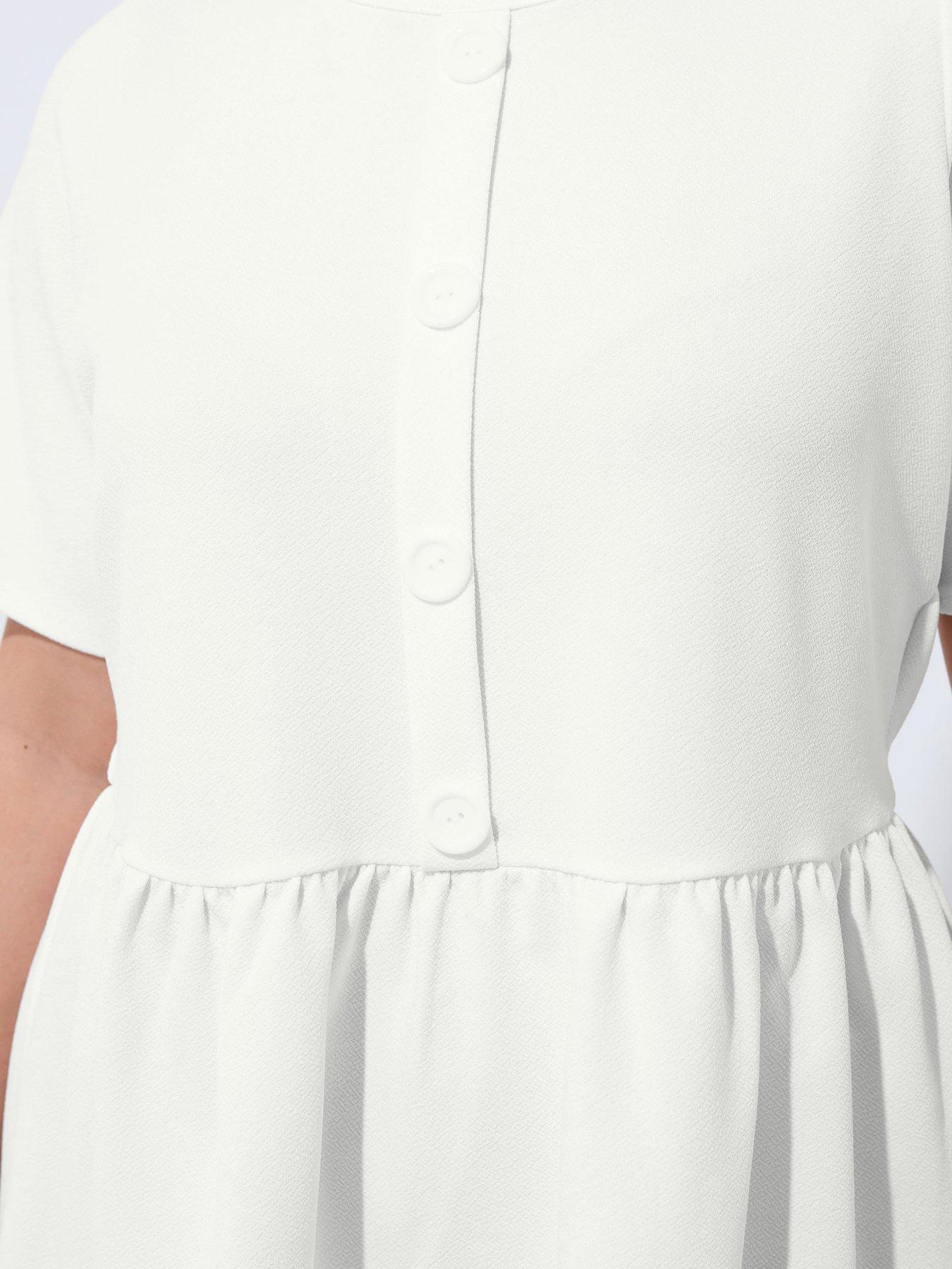 Image 4 of 5 of Yours Curve Button Down Peplum Top