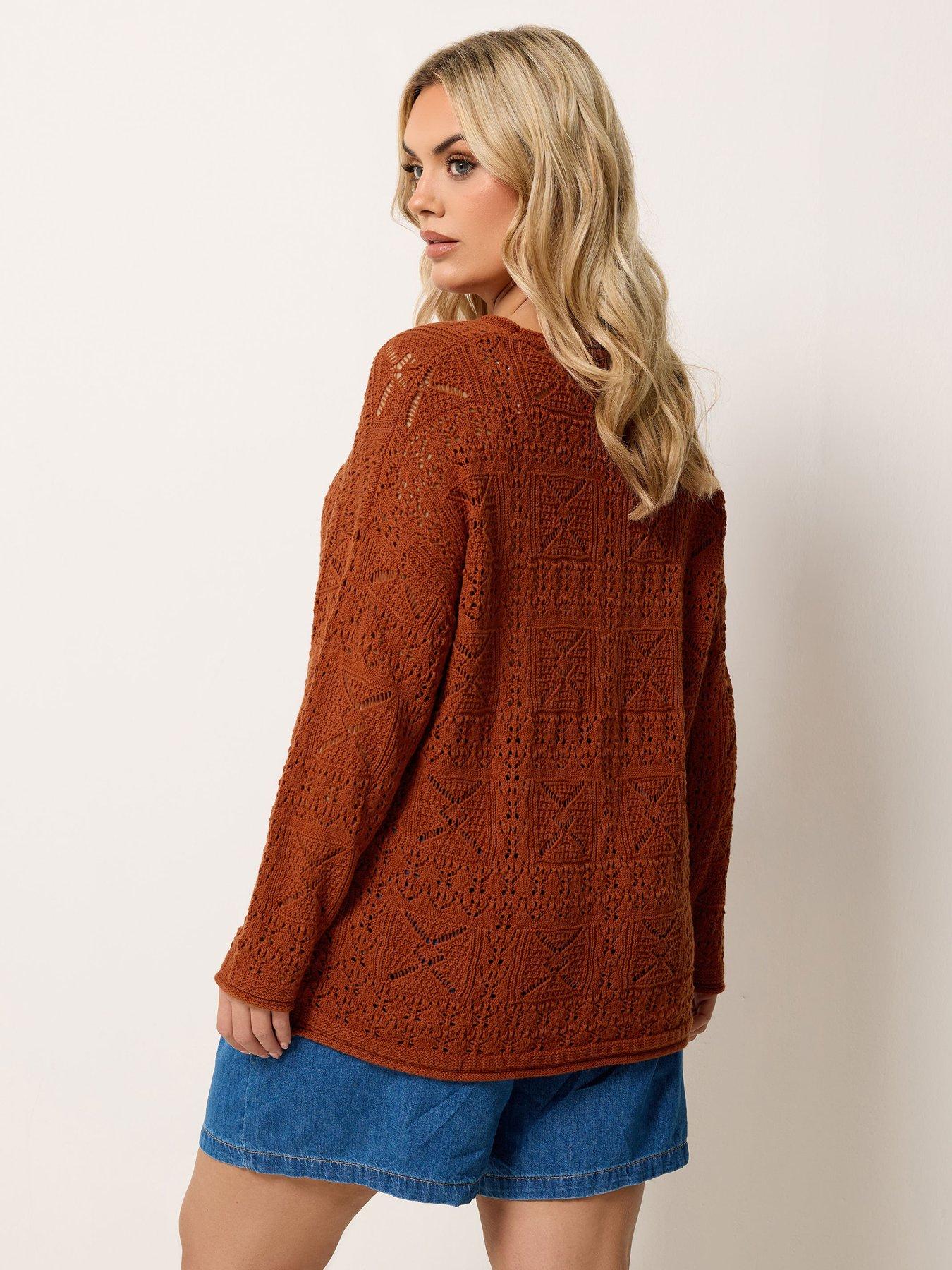 yours-curve-pointelle-stitch-jumper-burnt-orangestillFront