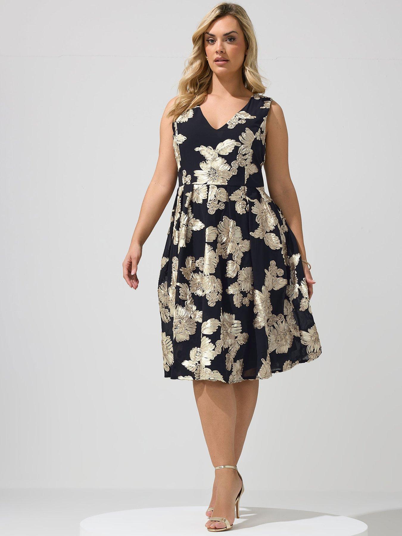 Yours Curve Flower Applique Mini Dress