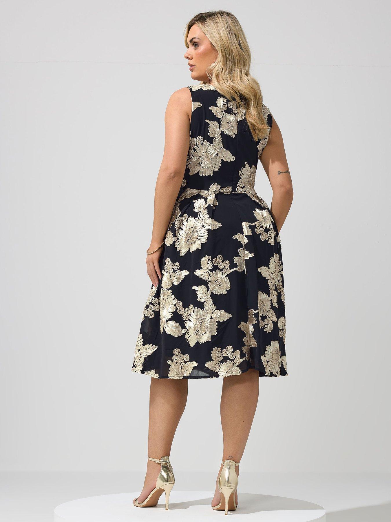 Image 2 of 5 of Yours Curve Flower Applique Mini Dress