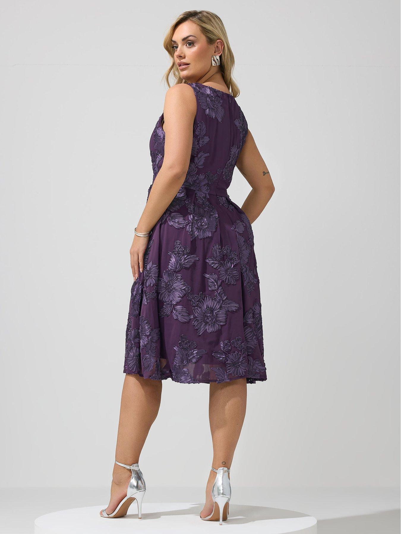Image 2 of 5 of Yours Curve Flower Applique Mini Dress