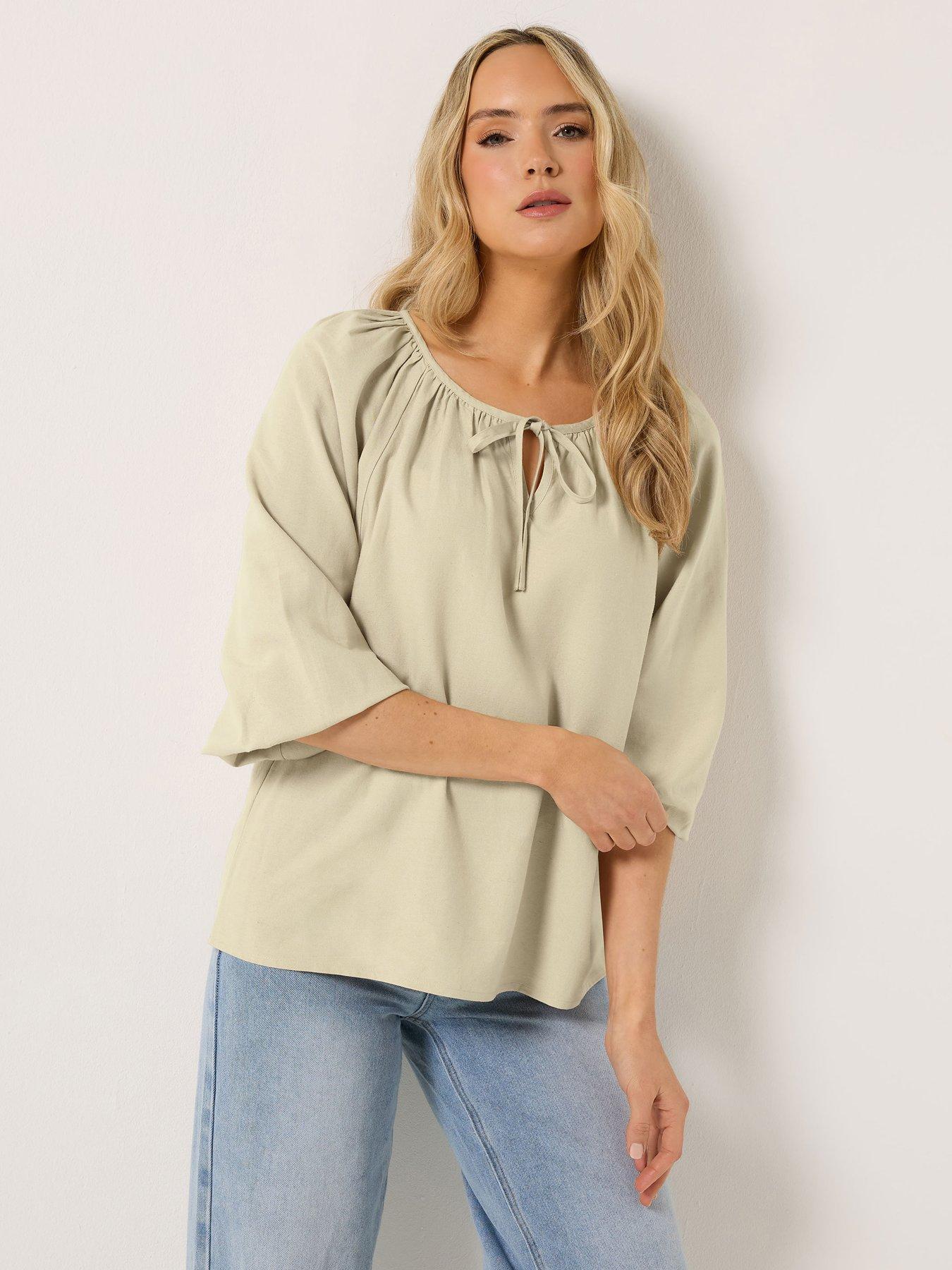 Long Tall Sally Gypsy Linen Top - Natural Brown