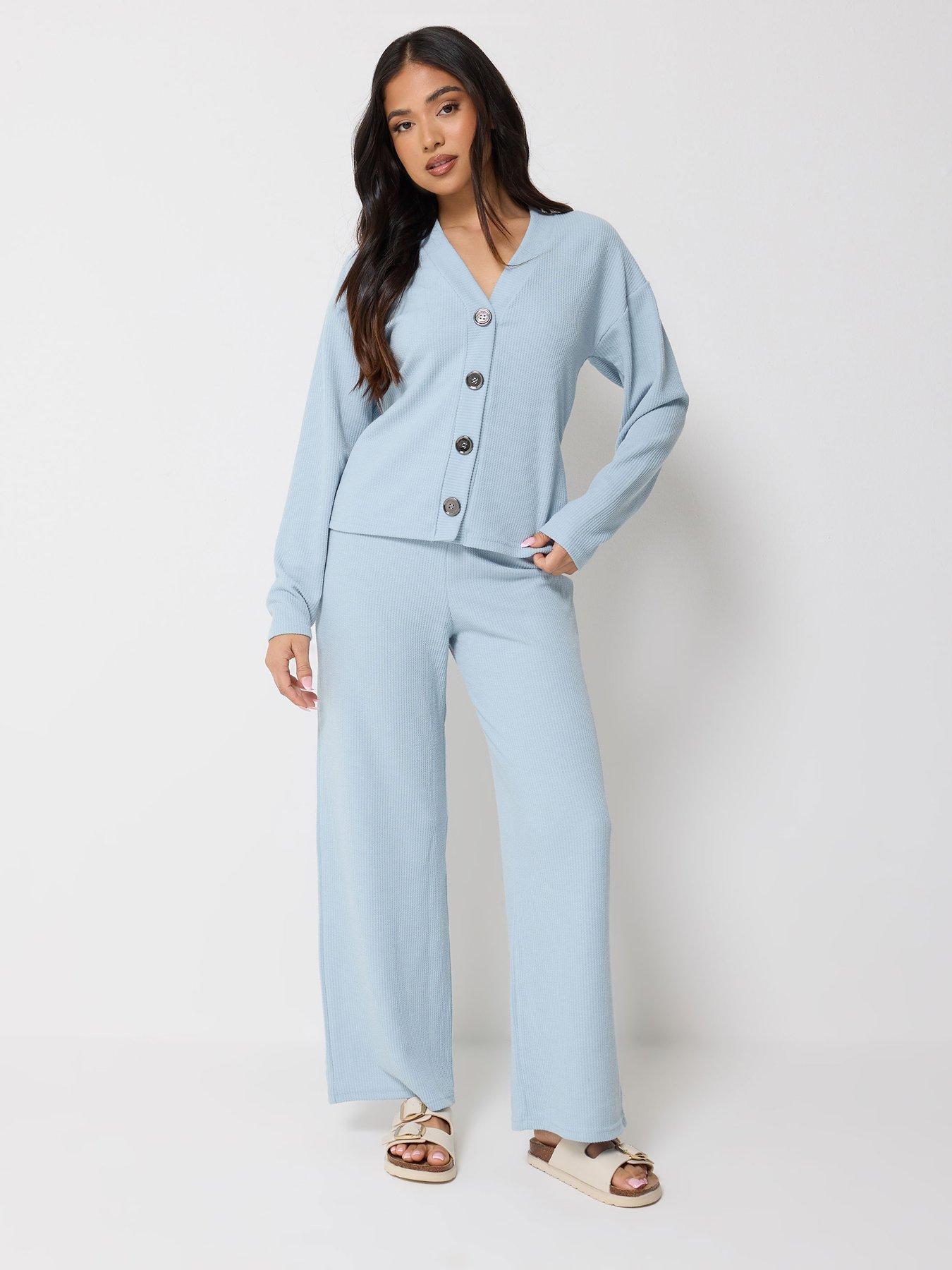 pixiegirl-petite-textured-long-sleeve-button-top-blueback