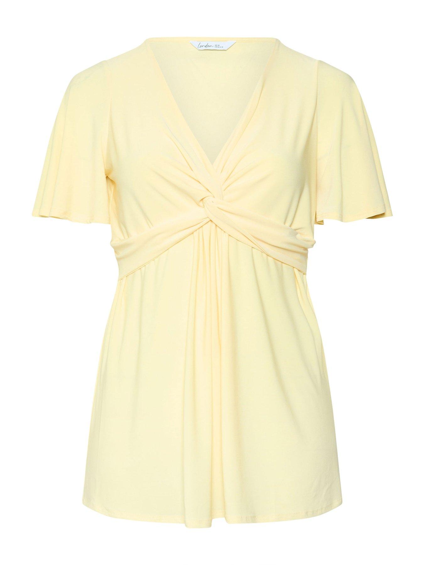 Image 5 of 5 of Yours Curve Angel Sleeve Knot Front Top