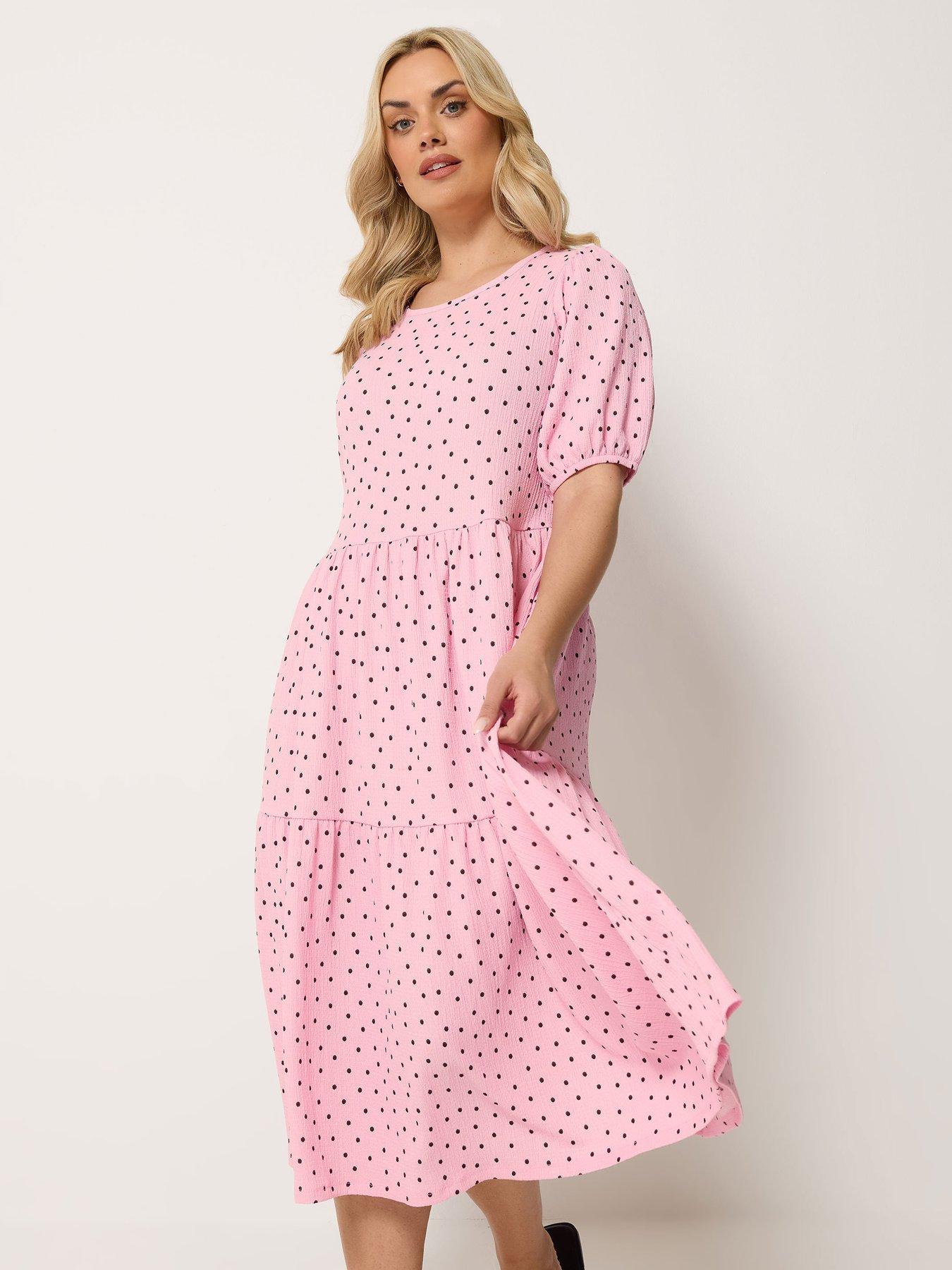 Image 1 of 5 of Yours Curve Puff Sleeve Tiered Dress