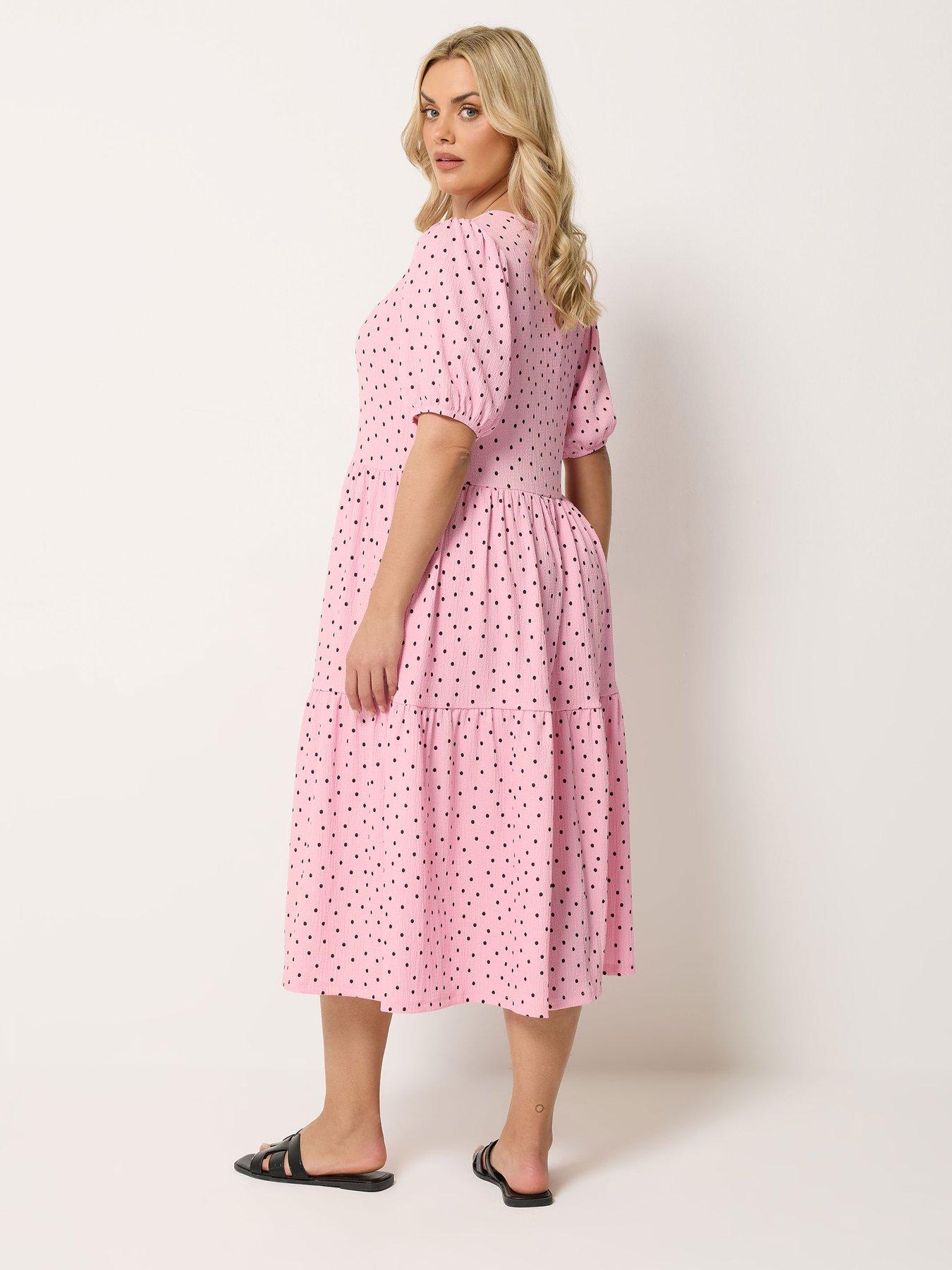 Image 2 of 5 of Yours Curve Puff Sleeve Tiered Dress