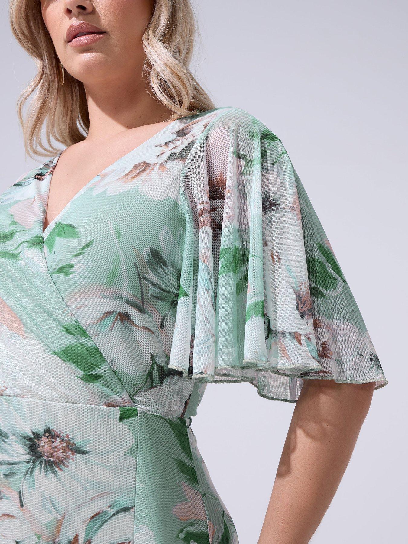 yours-curve-floral-wrap-mesh-dress-greenoutfit