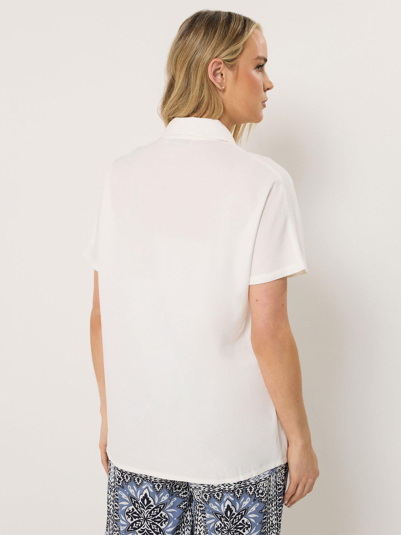 Image 2 of 6 of Long Tall Sally Short Sleeve Linen Shirt - Black