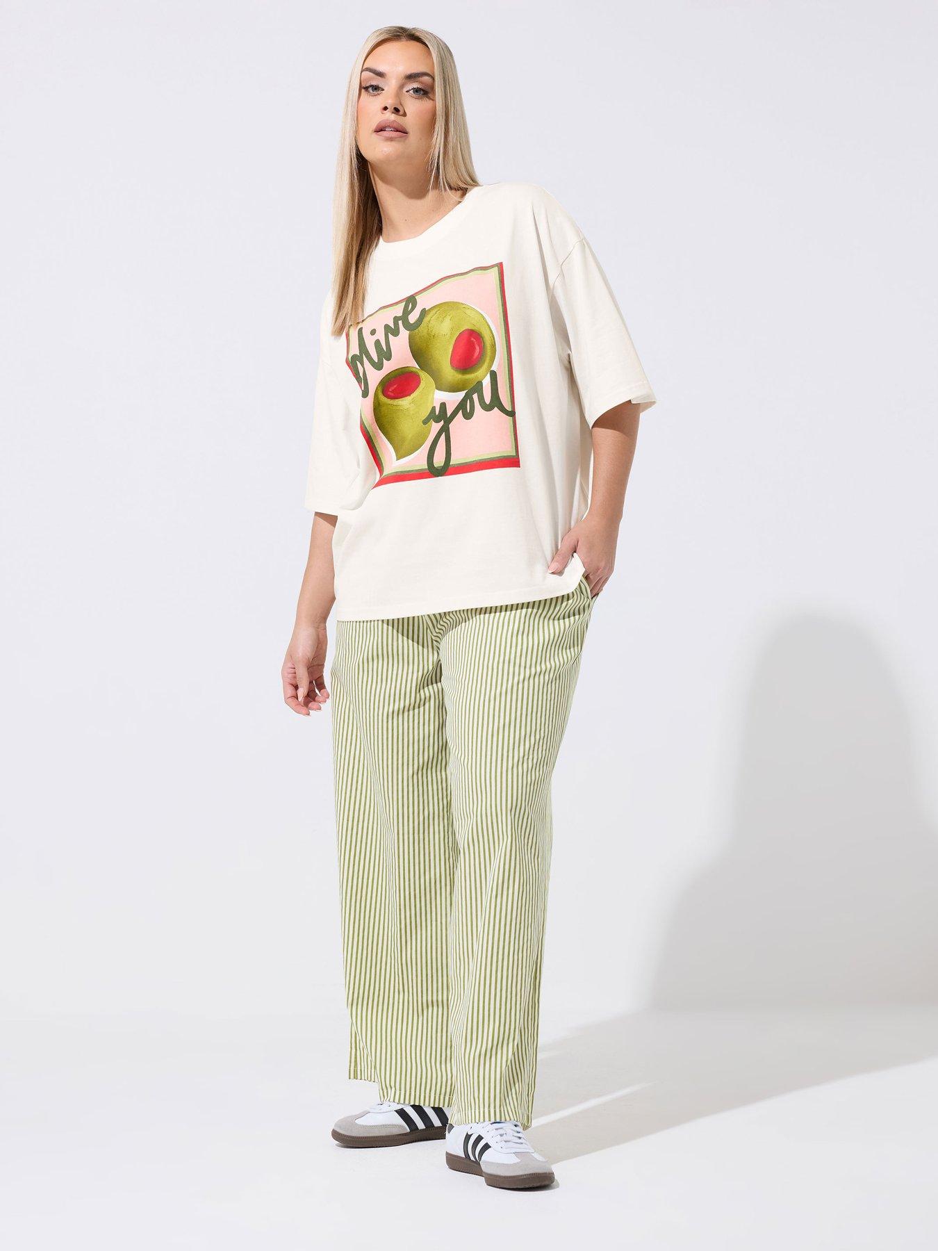 Image 3 of 5 of Yours Curve Slogan T-shirt