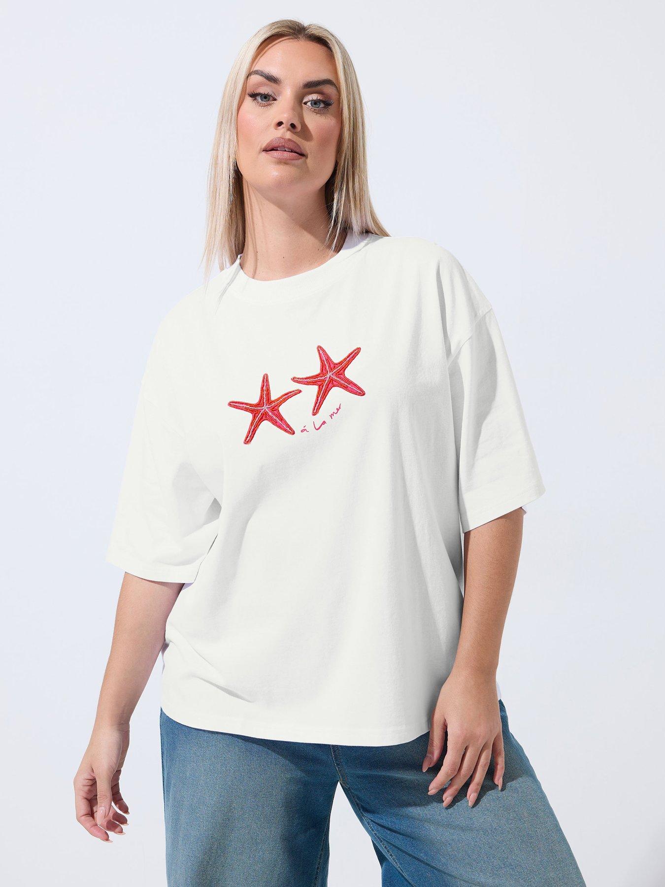 Yours Curve Starfish Print T-shirt