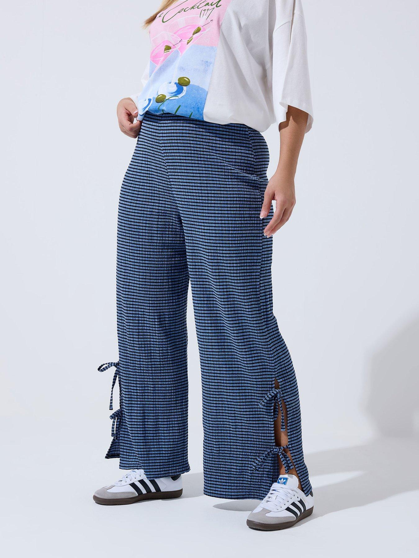 Yours Curve Gingham Tie Hem Trouser