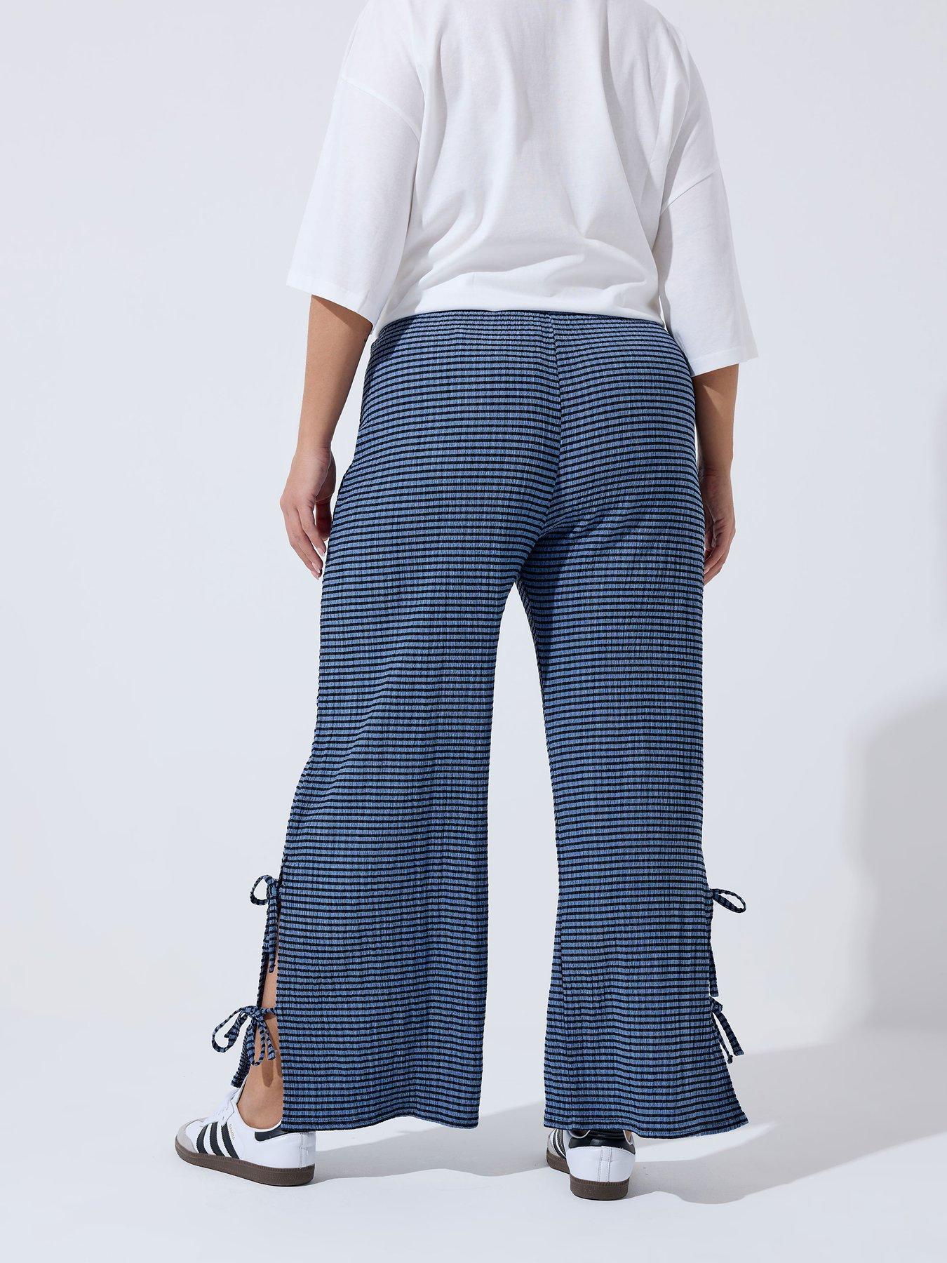 Image 2 of 5 of Yours Curve Gingham Tie Hem Trouser