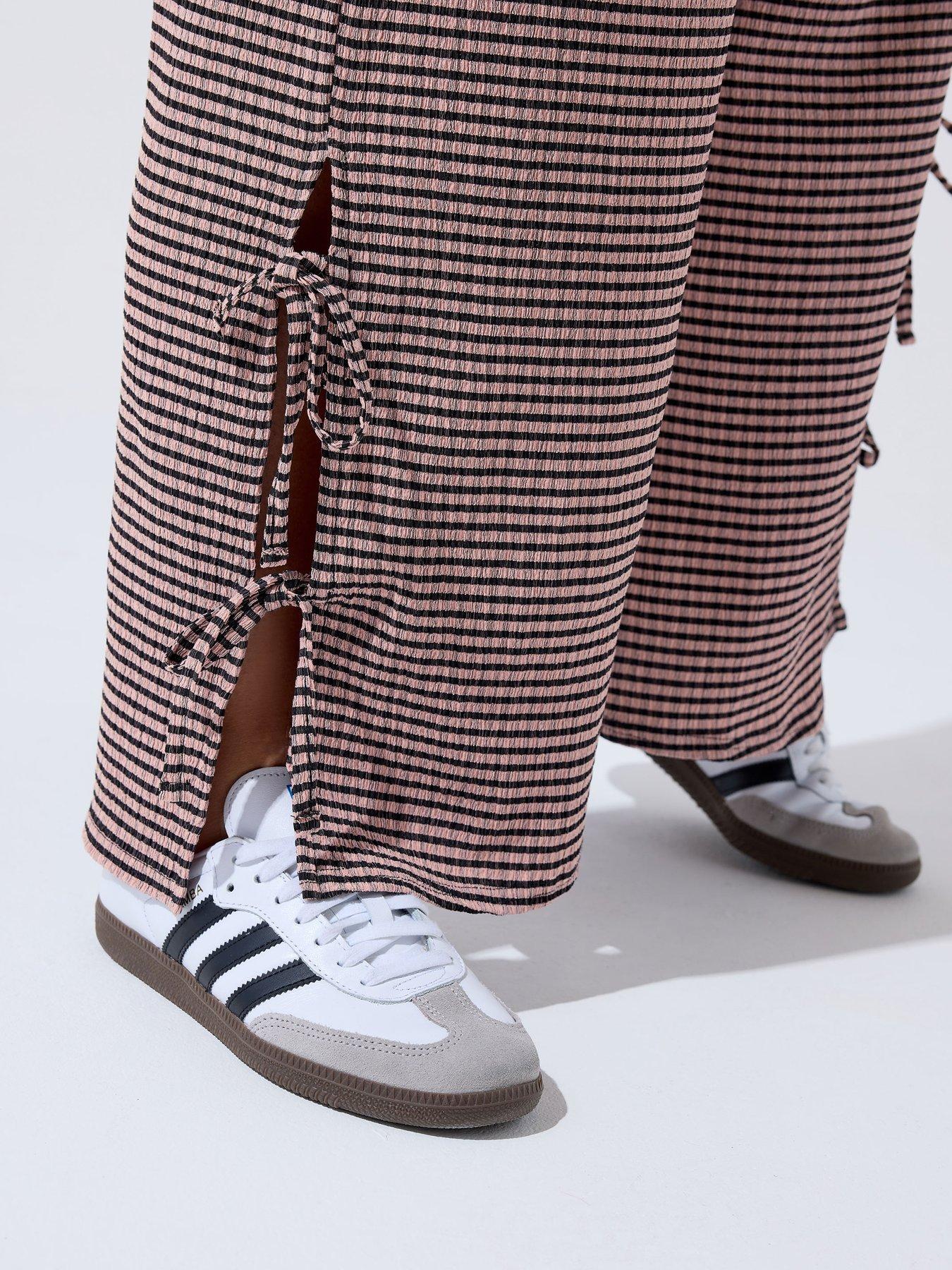 Image 4 of 5 of Yours Curve Gingham Tie Hem Trouser