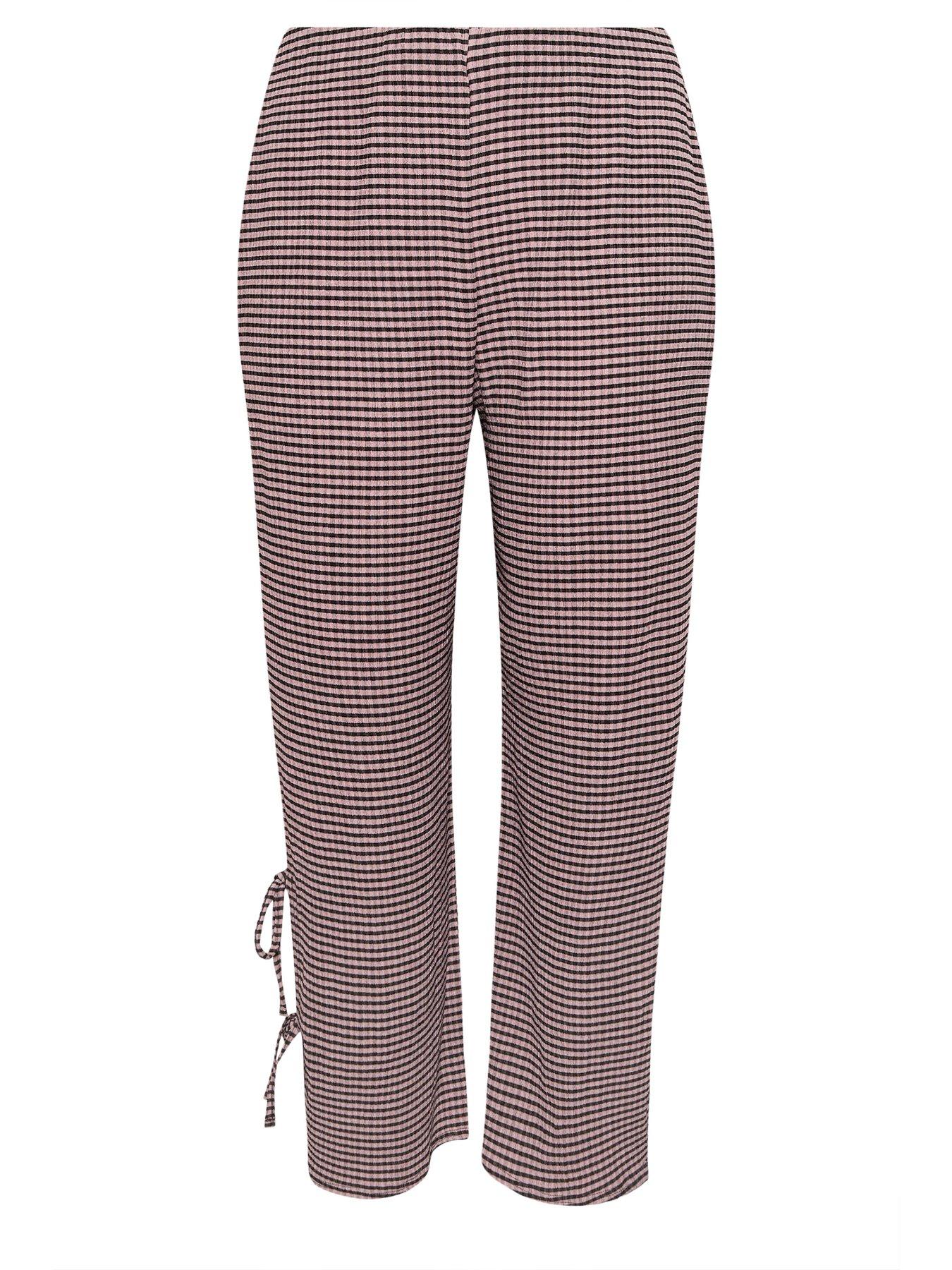 Image 5 of 5 of Yours Curve Gingham Tie Hem Trouser