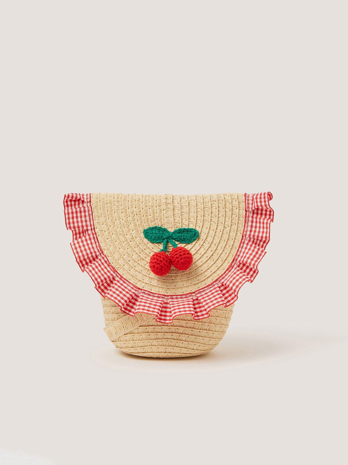 Image 2 of 5 of Monsoon Girls Cherry Gingham Bag - Beige